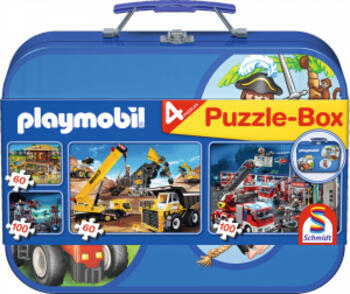 Playmobil Puzzle-Box - im Metallkoffer, Schmidt Spiele 