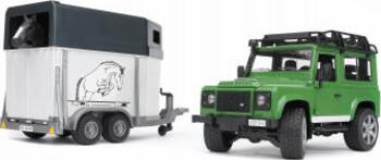 Bruder Land Rover Defender mit Pferdeanhänger inkl. 1 Pferd, Freizeit