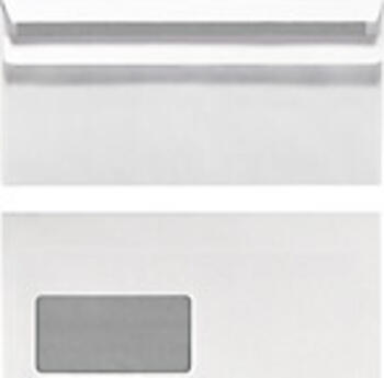 Herlitz Briefumschlag Papier weiß, 110 x 220 mm selbstklebend, mit Fenster, 25er Packung