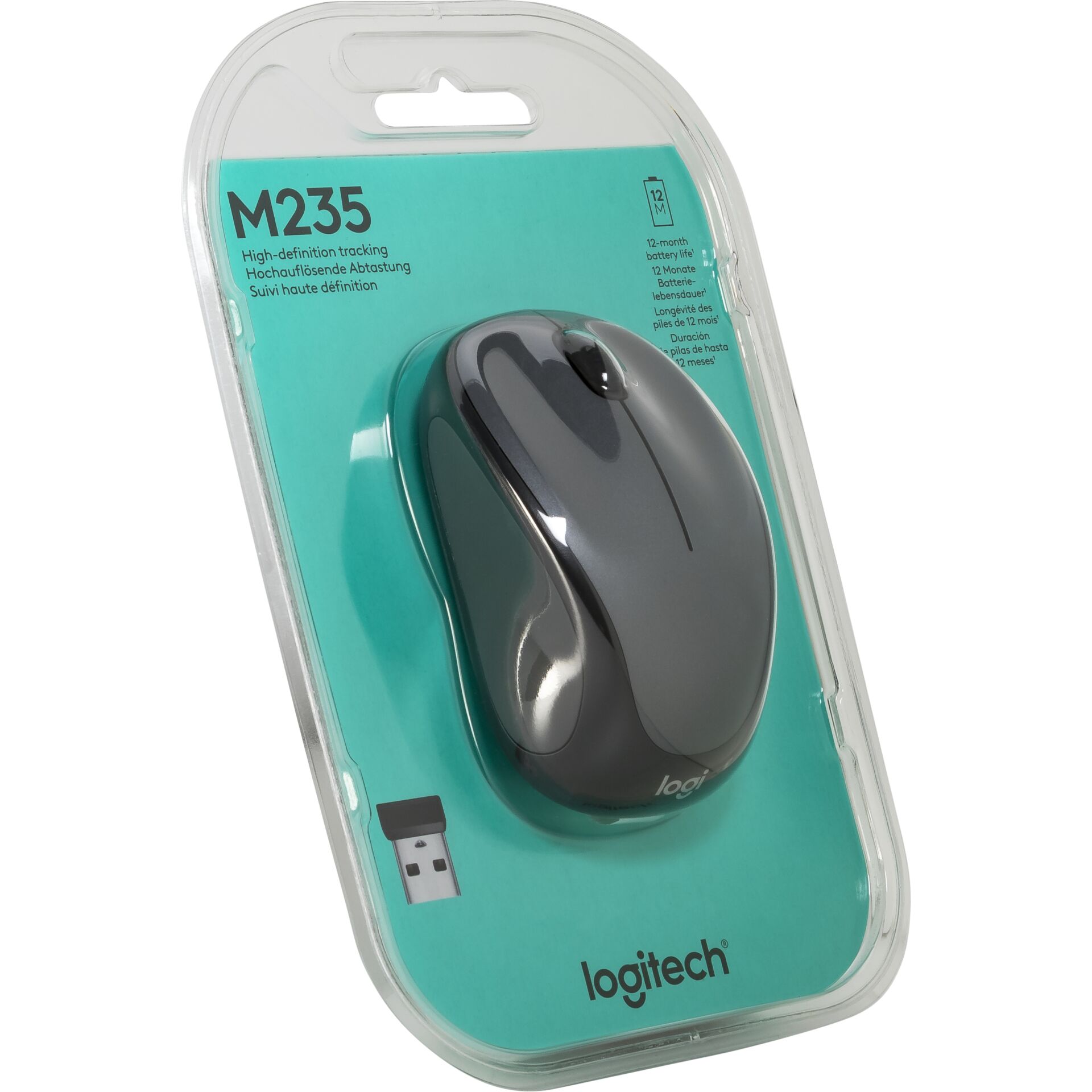 Logitech M235 Wireless Mouse grau/schwarz, USB 