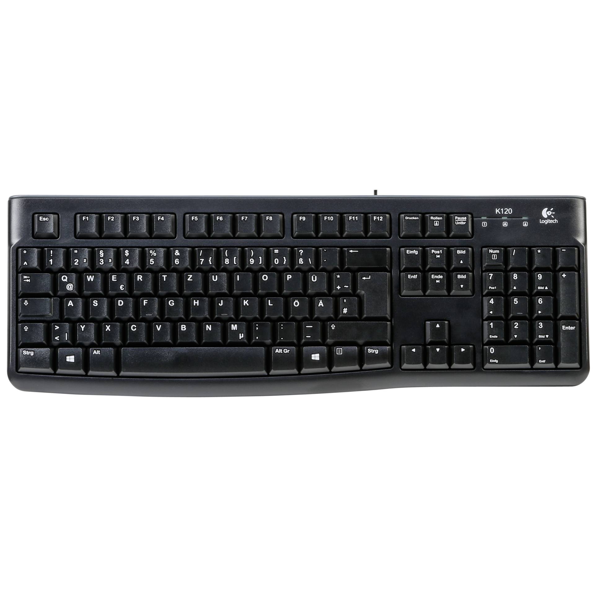 Logitech K120 Keyboard schwarz, Layout: DE, Rubber Dome, Tastatur