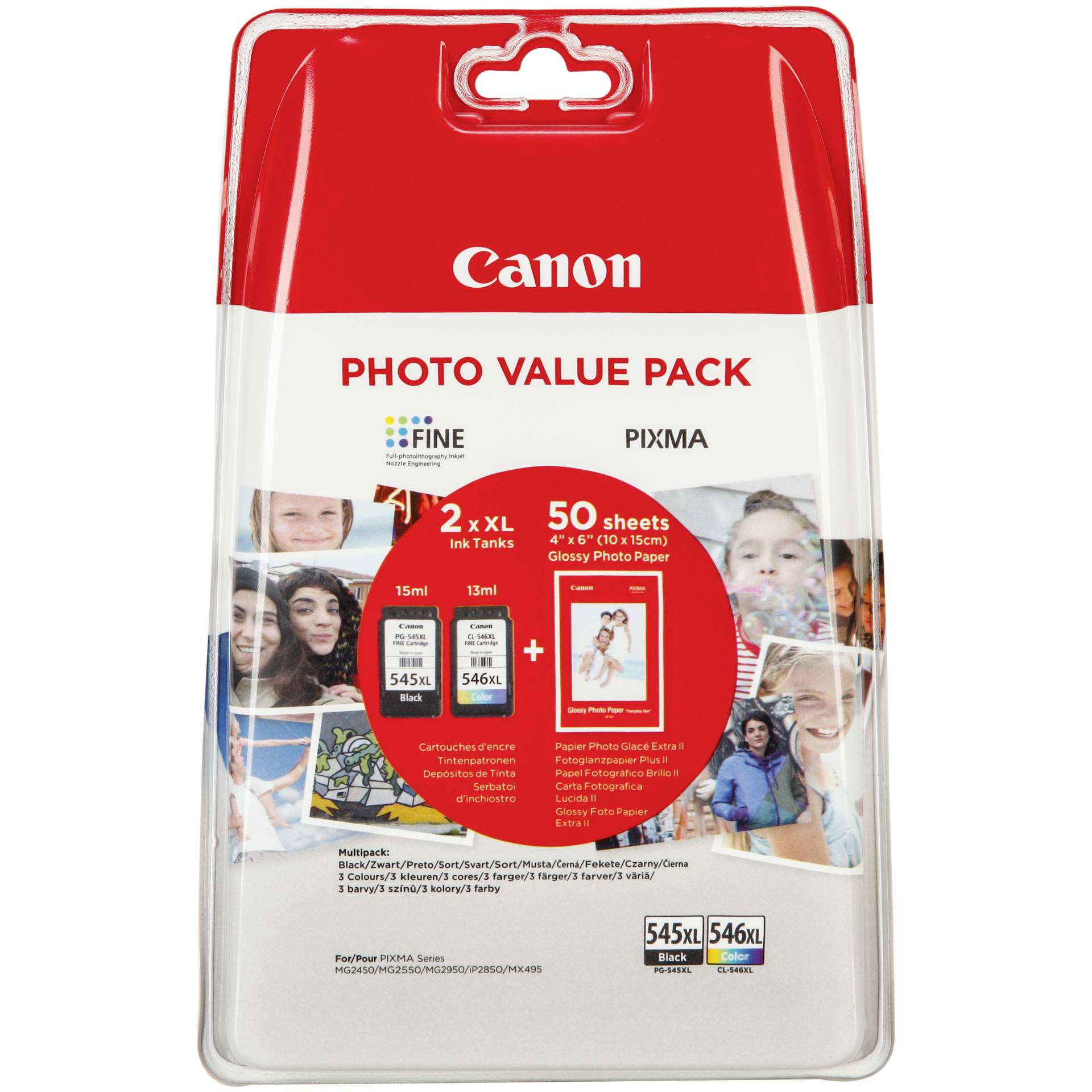 Canon PG-545XL/CL-546XL Tinte schwarz/farbig Kapazität Multipack