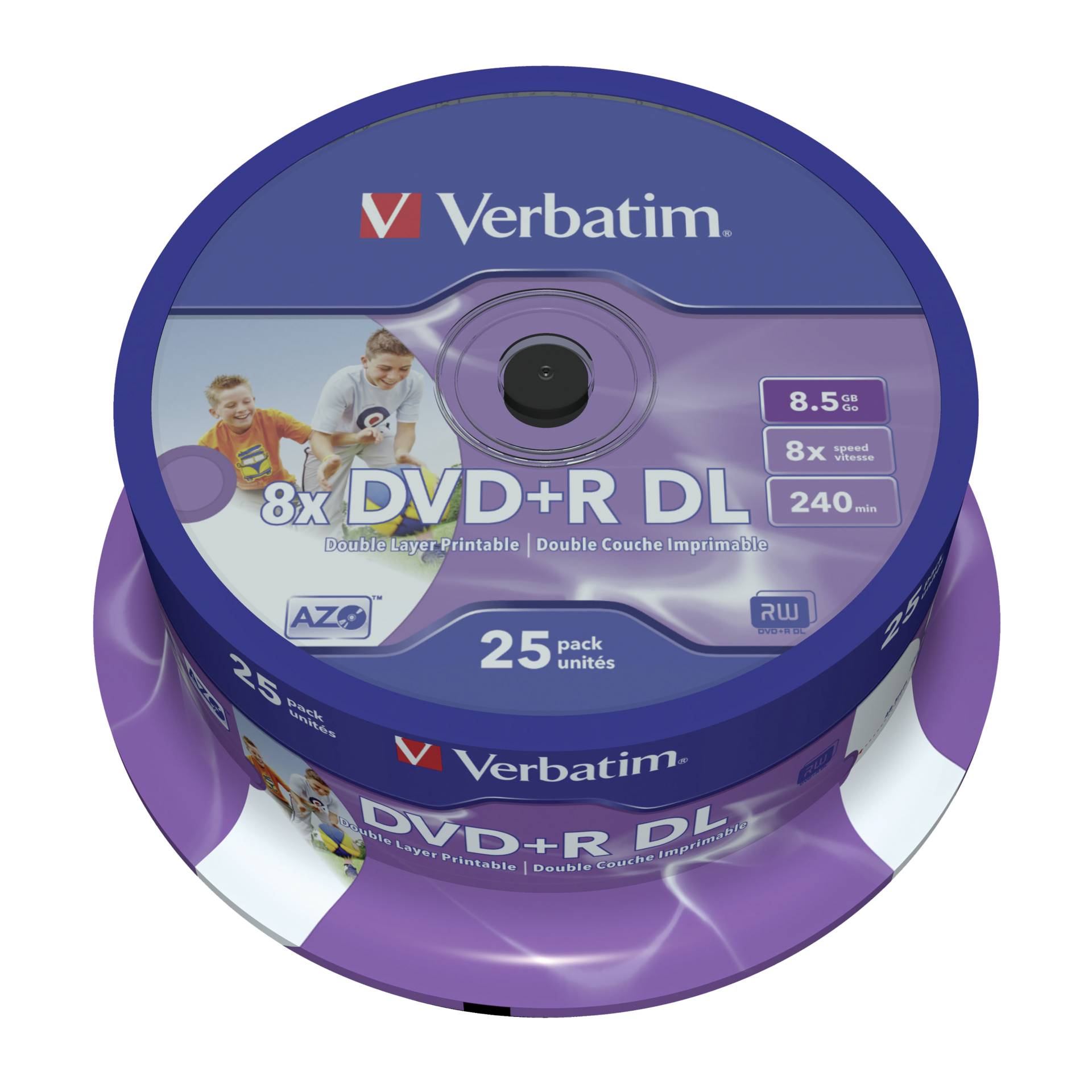 VERBATIM DVD+R 8x 25er Spindel DL DVD-Rohlinge 