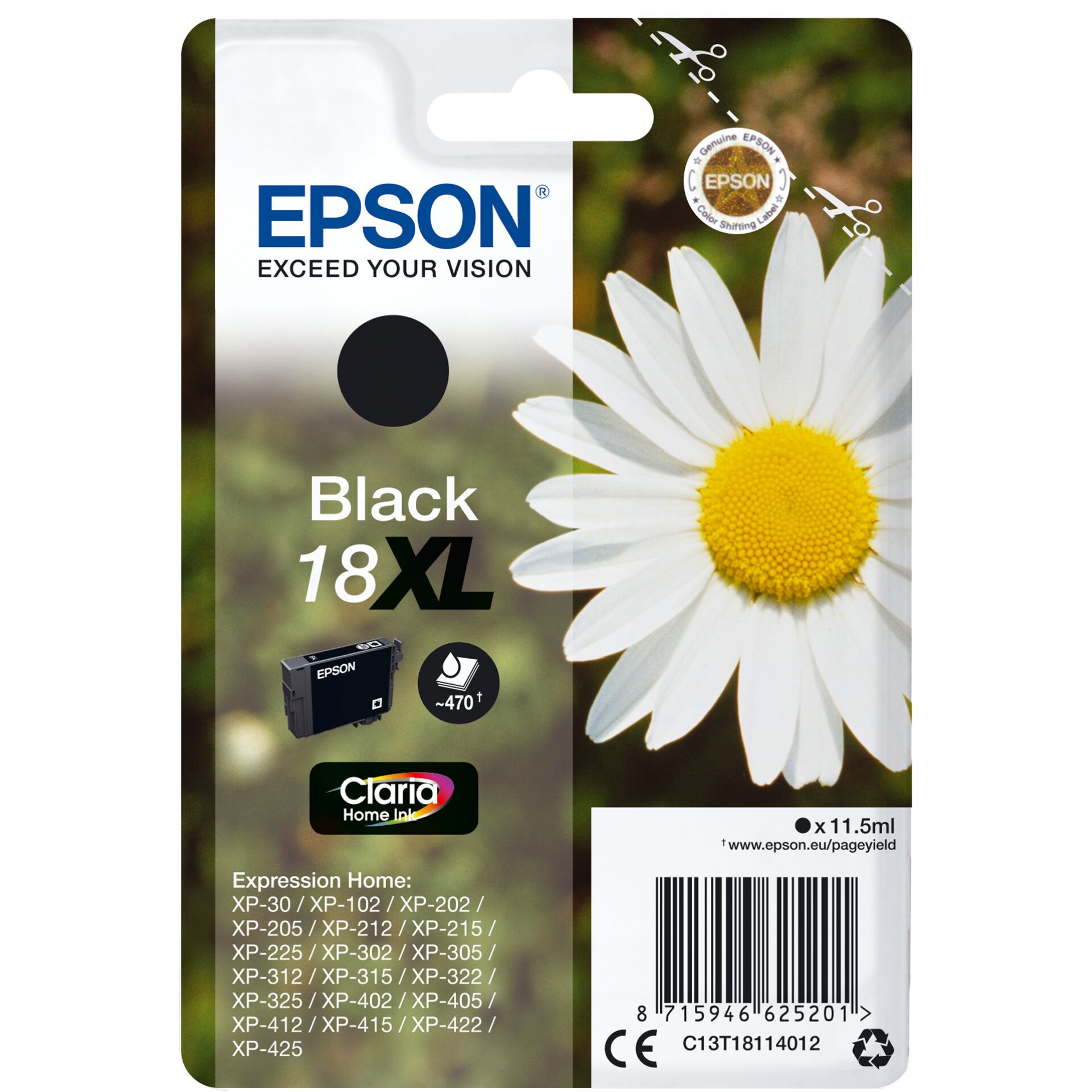 Epson Tinte 18XL schwarz hohe Kapazität 