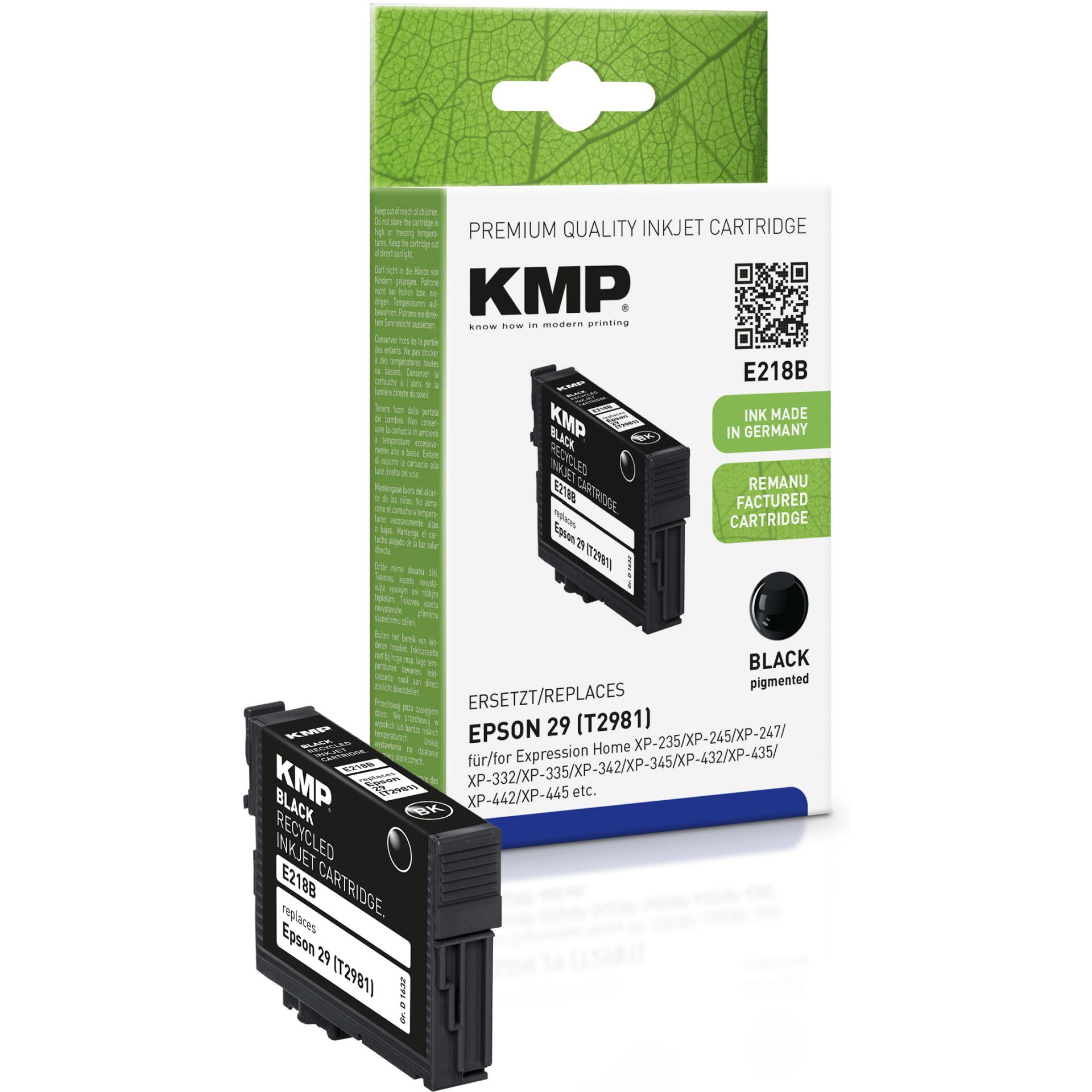 KMP E218B Tintenpatrone schwarz kompatibel mit Epson T 2981