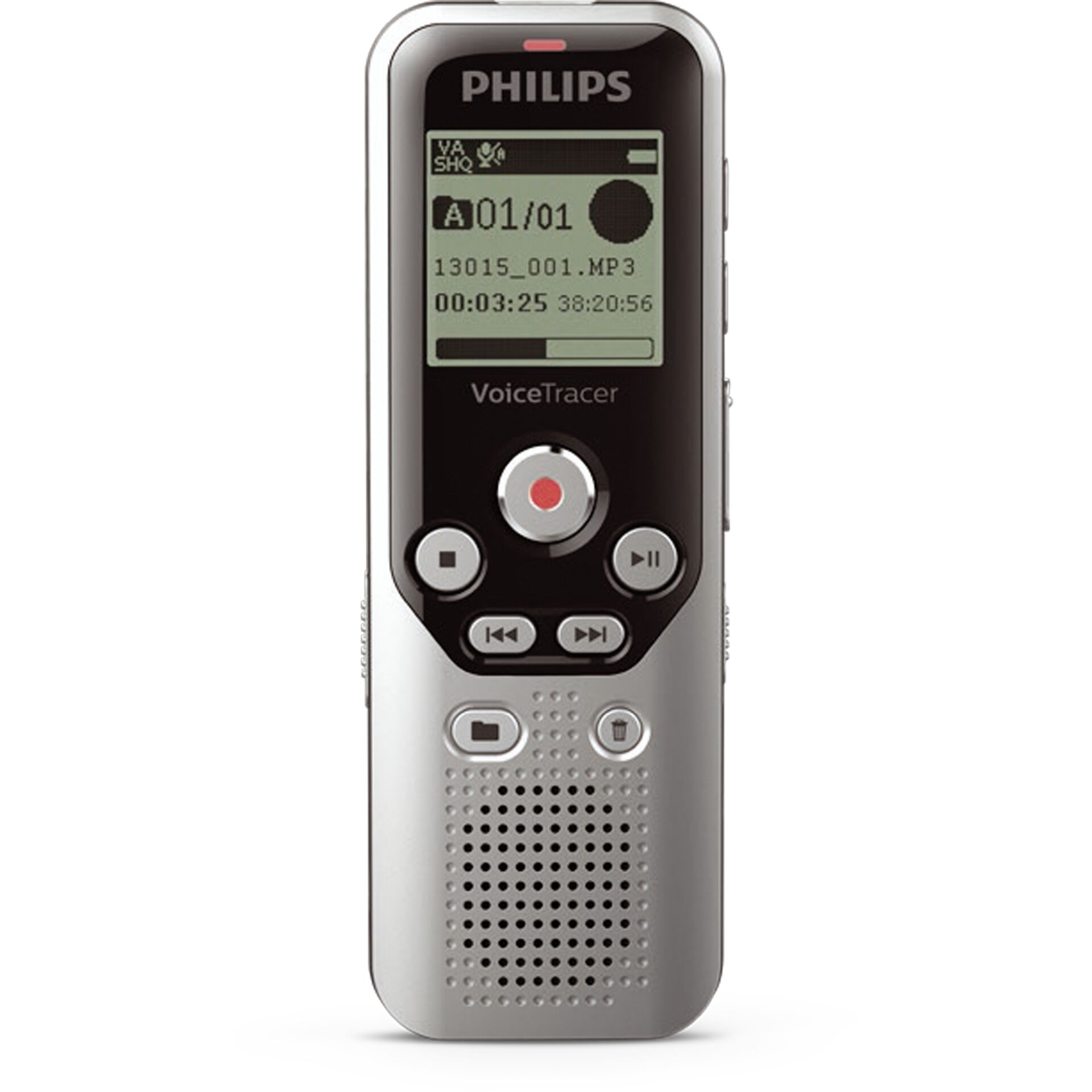 Philips DVT1250 Diktiergerät Interner Speicher & Flash-Karte Schwarz, Grau