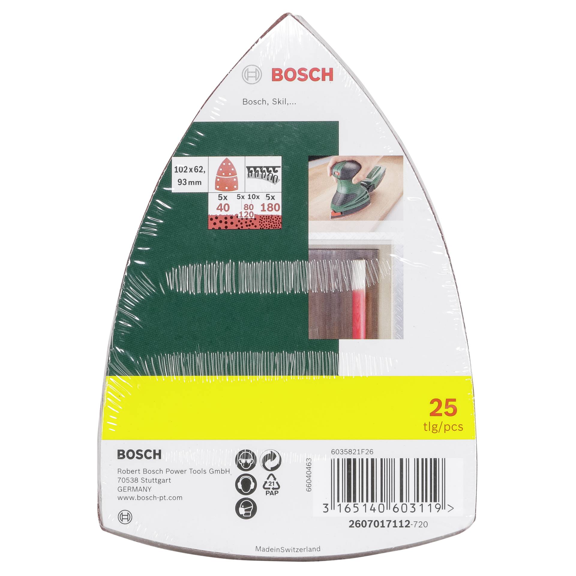 Bosch 25 Schleifblätter für Multischleifer Körnung 40-180 10