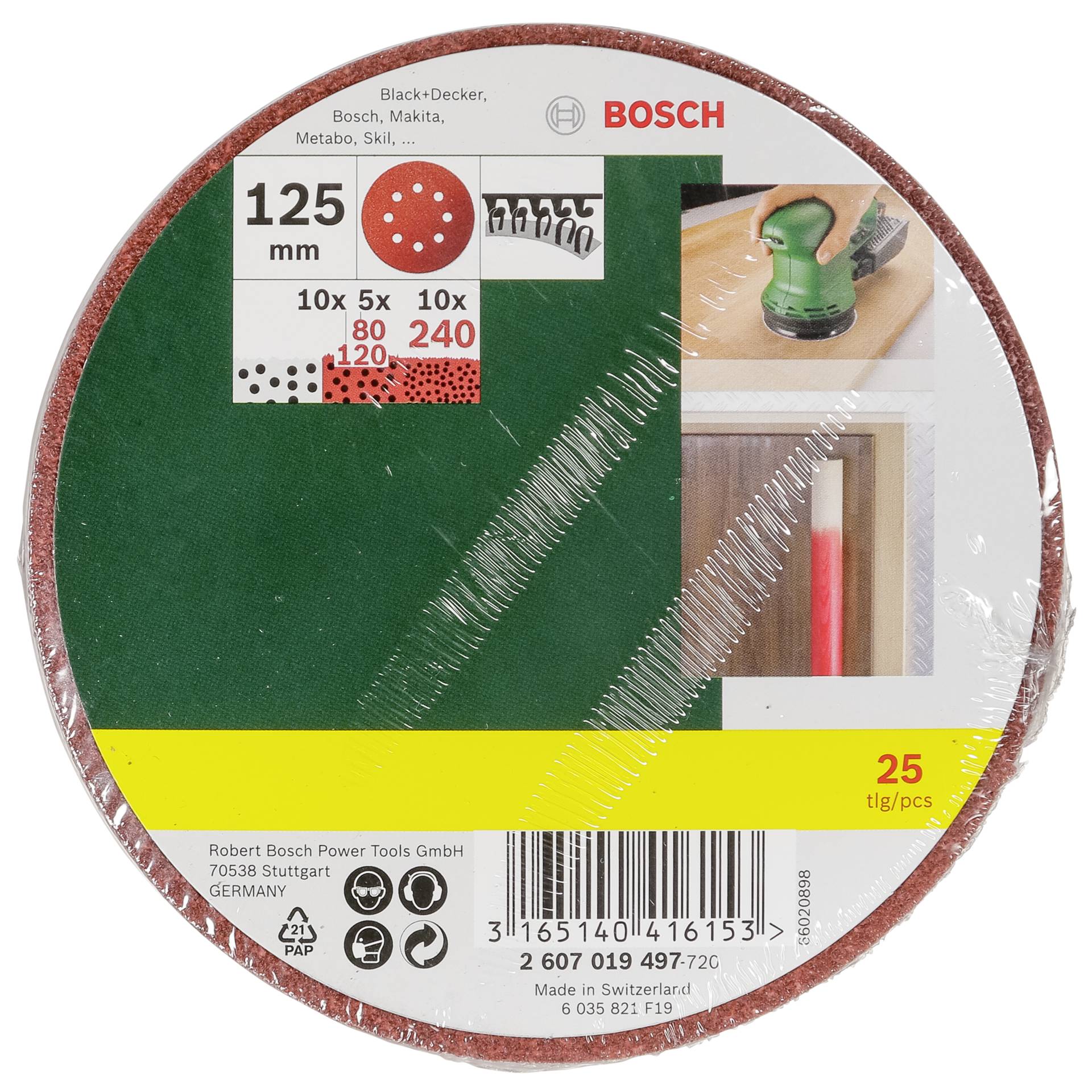 Bosch 25 Schleifblätter für Exzenterschleifer 125mm 