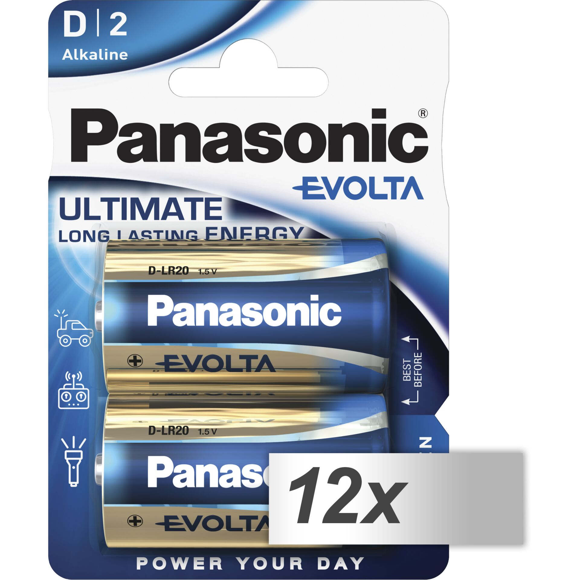 Panasonic Evolta Platinum LR20EGE, Alkali, 1.5V, 2er-Pack 