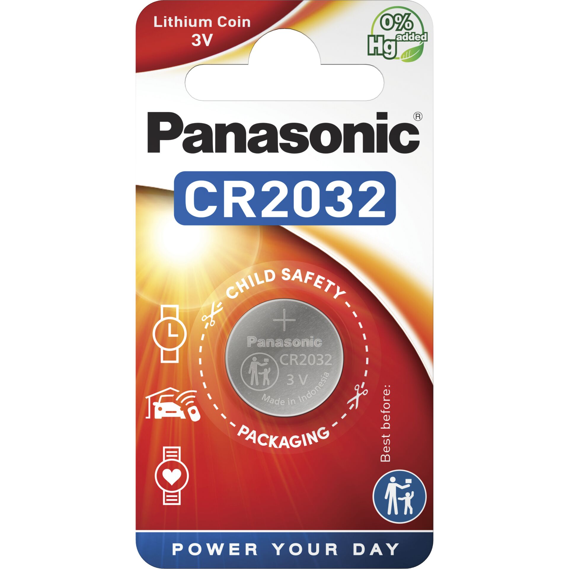 Knopfzelle Panasonic Lithium 3V  CR 2032 