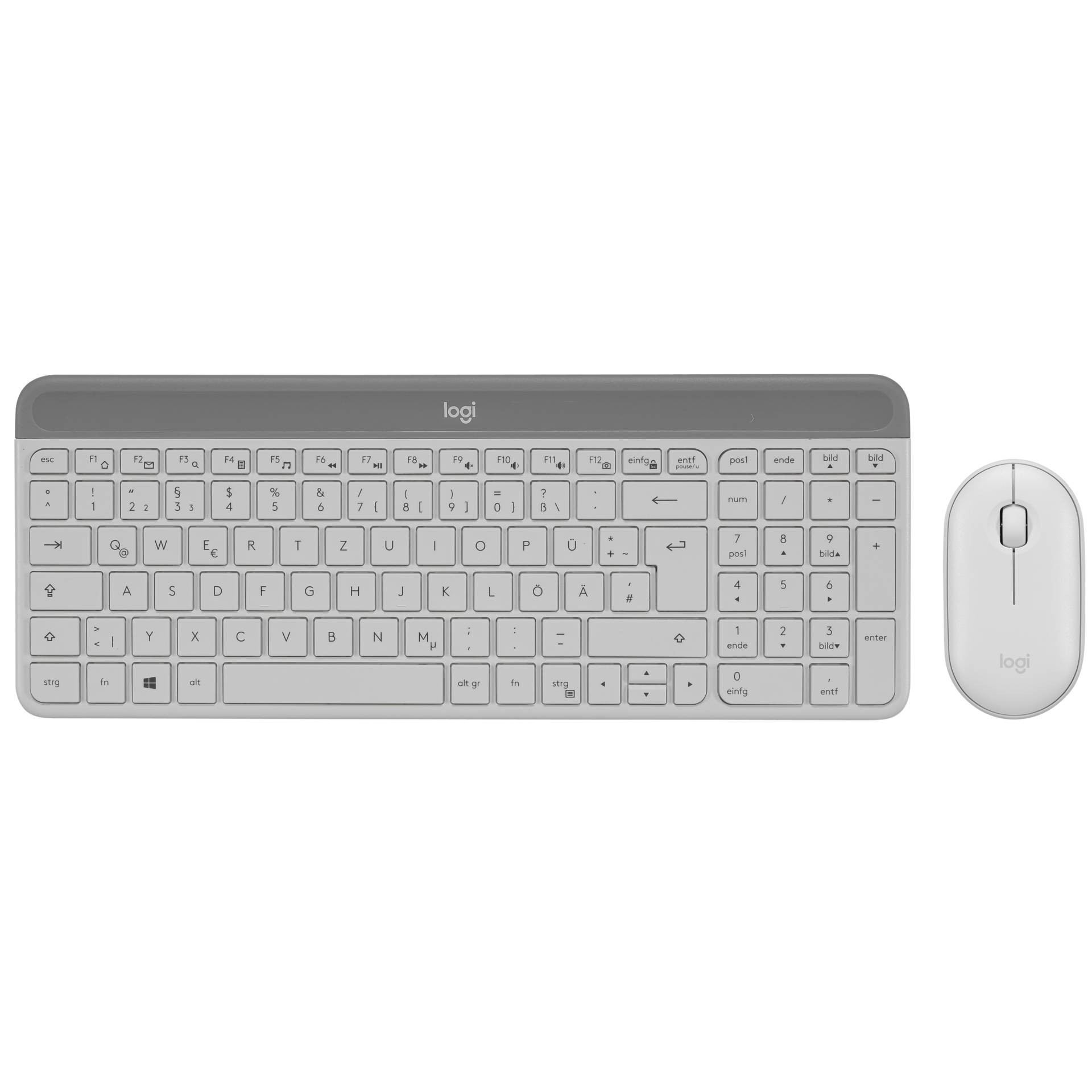 Logitech MK470 Slim Wireless Keyboard and Mouse Combo weiß, Layout: DE, Tastatur