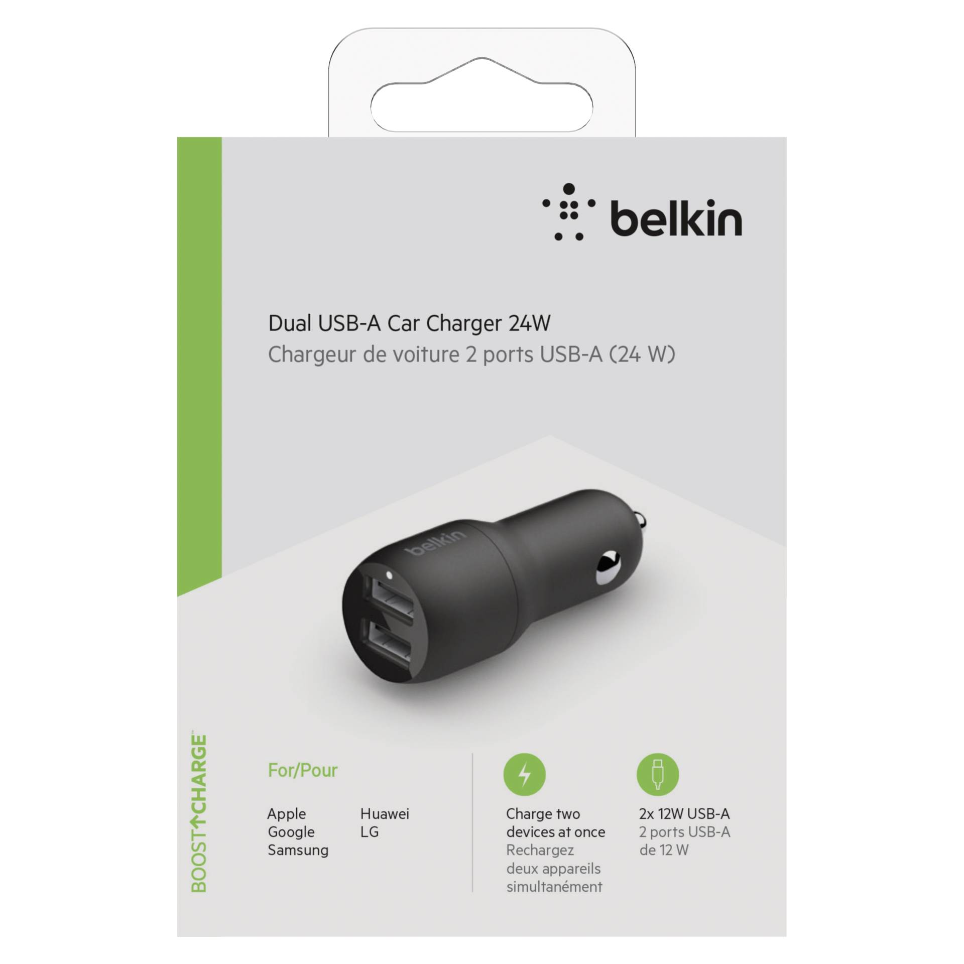 Belkin USB-A Kfz-Ladegerät, 24W schwarz               CCB001btBK