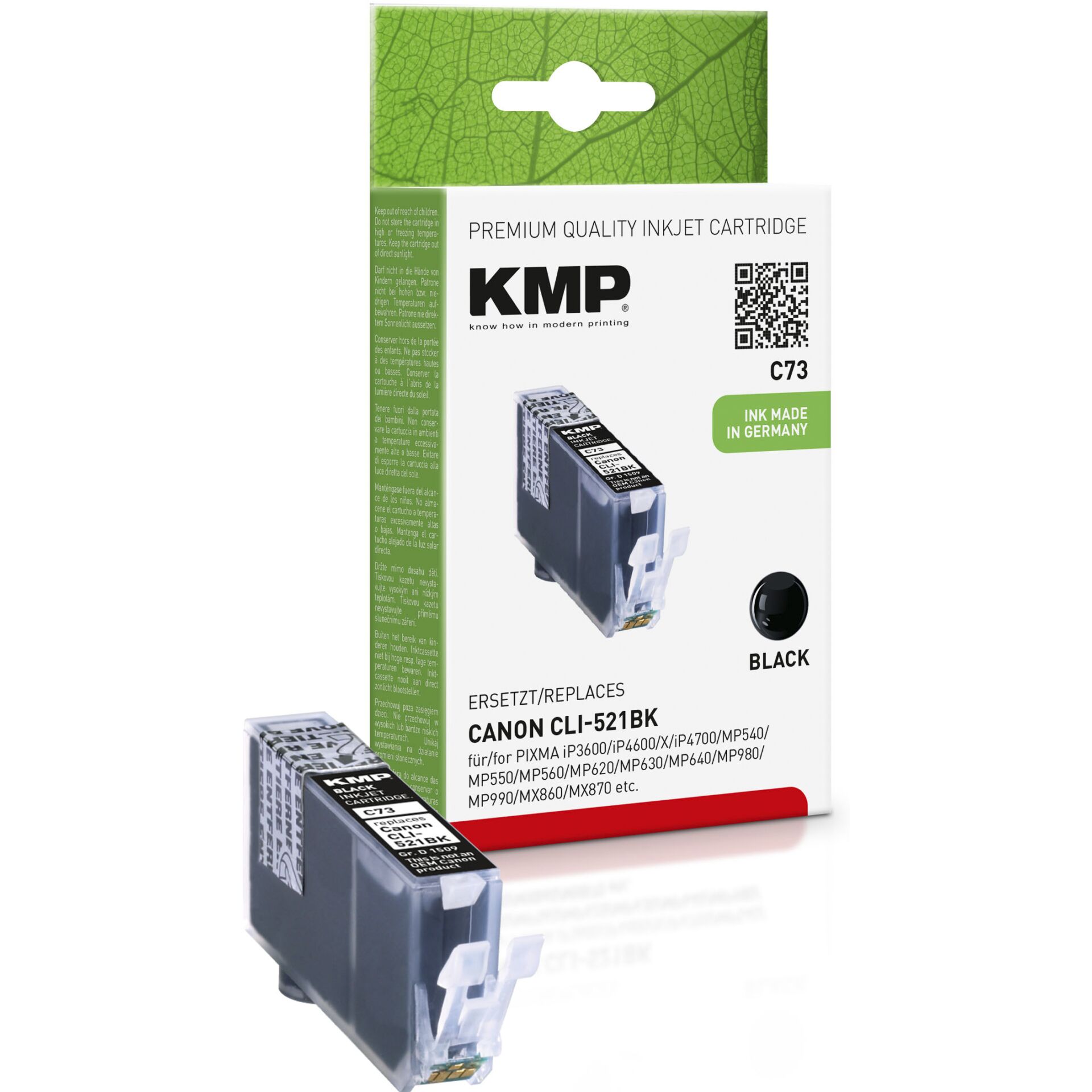KMP C73 kompatibel zu Canon CLI-521BK schwarz 