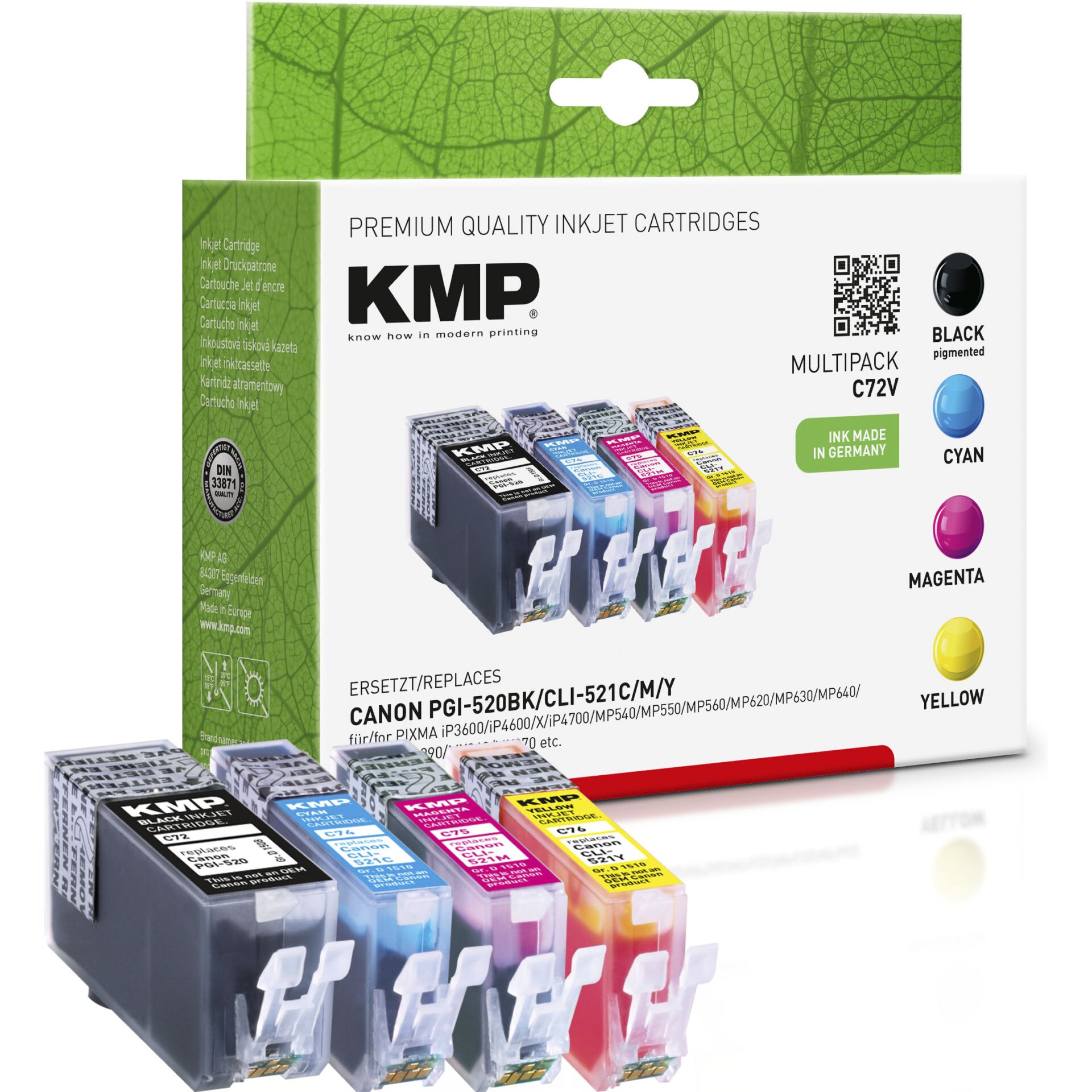 KMP C72V kompatibel zu Canon PGI-520/CLI-521 Multipack 