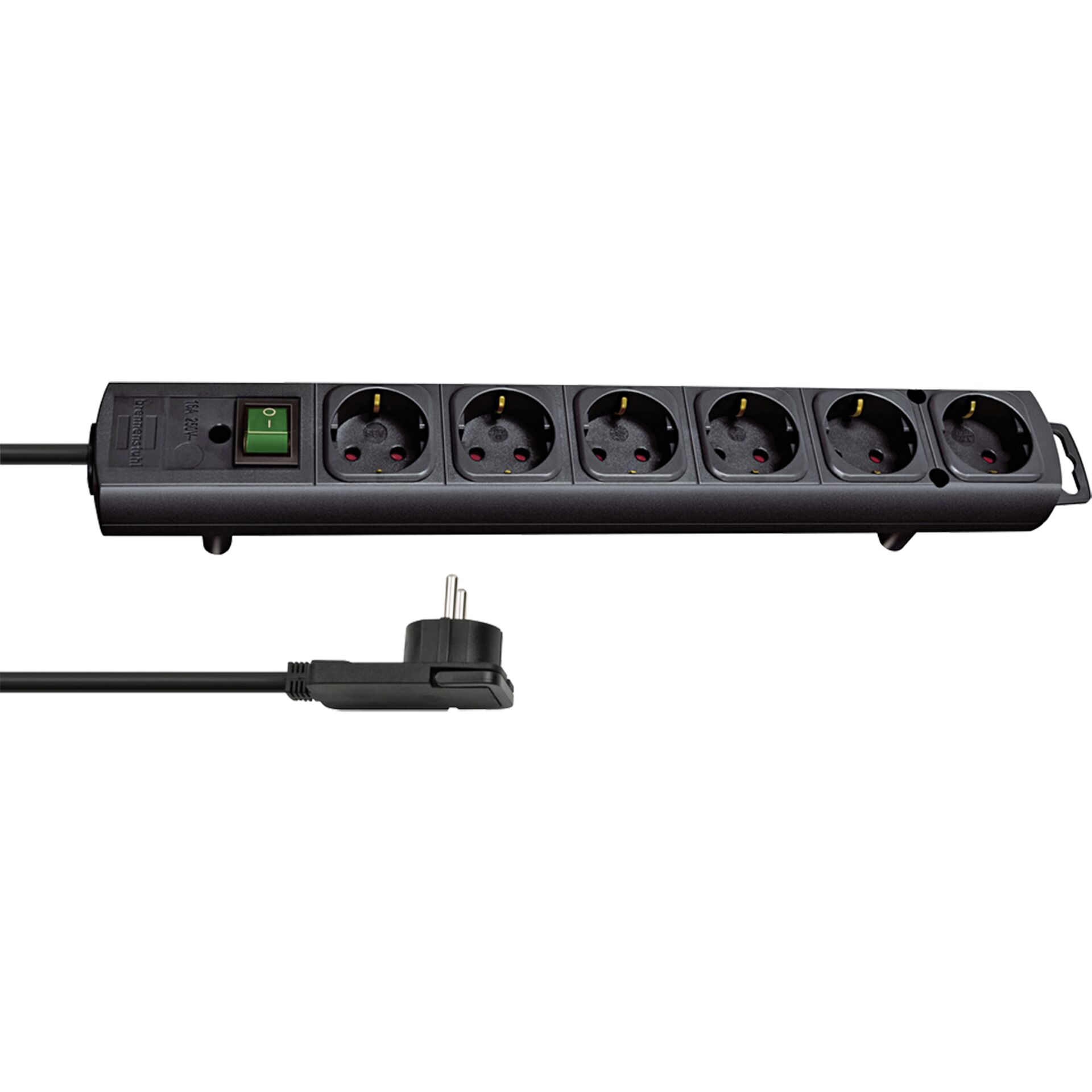 Brennenstuhl Comfort-Line Plus mit Schalter, schwarz, 6-fach, 2m