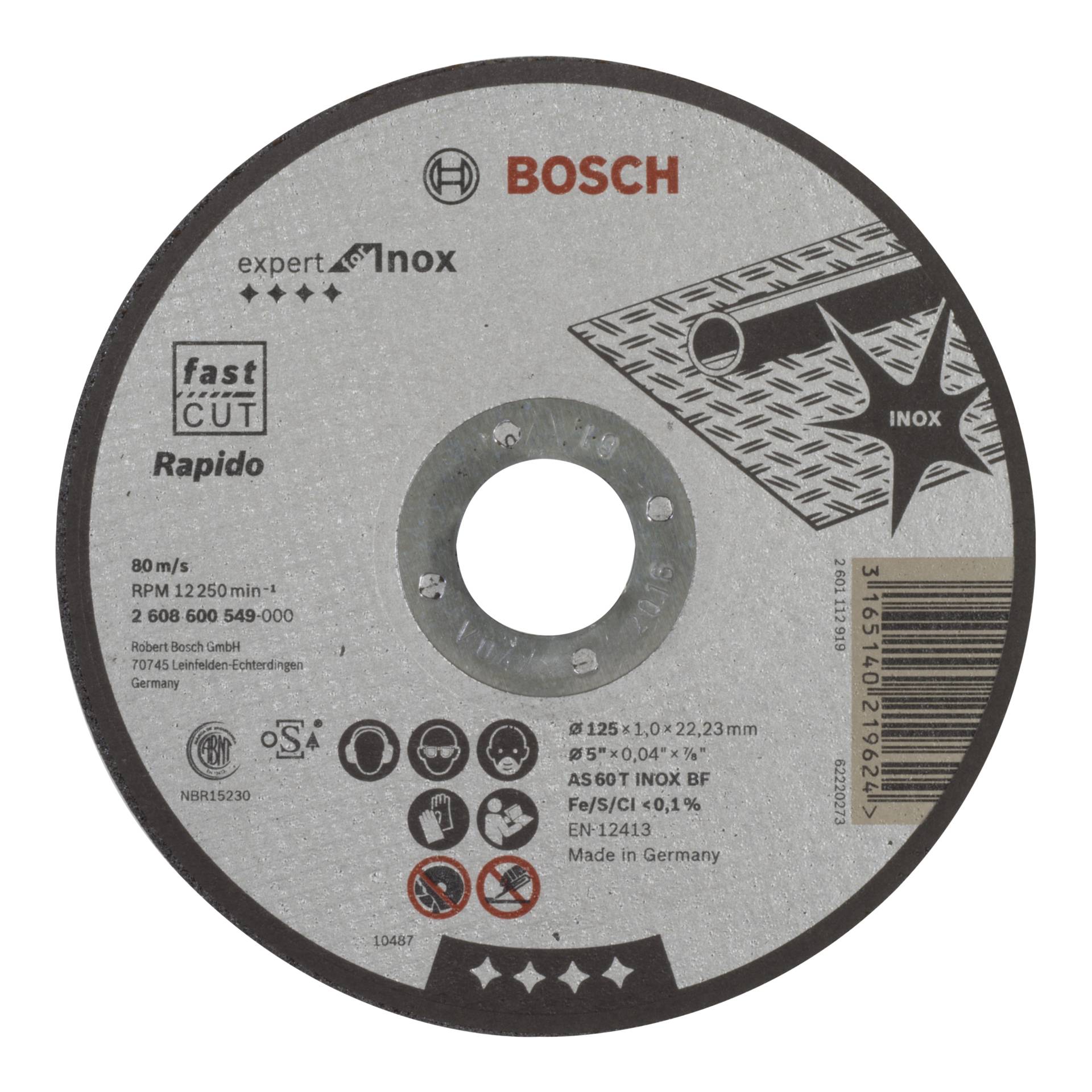 Bosch Trennscheibe INOX Rapido gerade 1,0x125mm