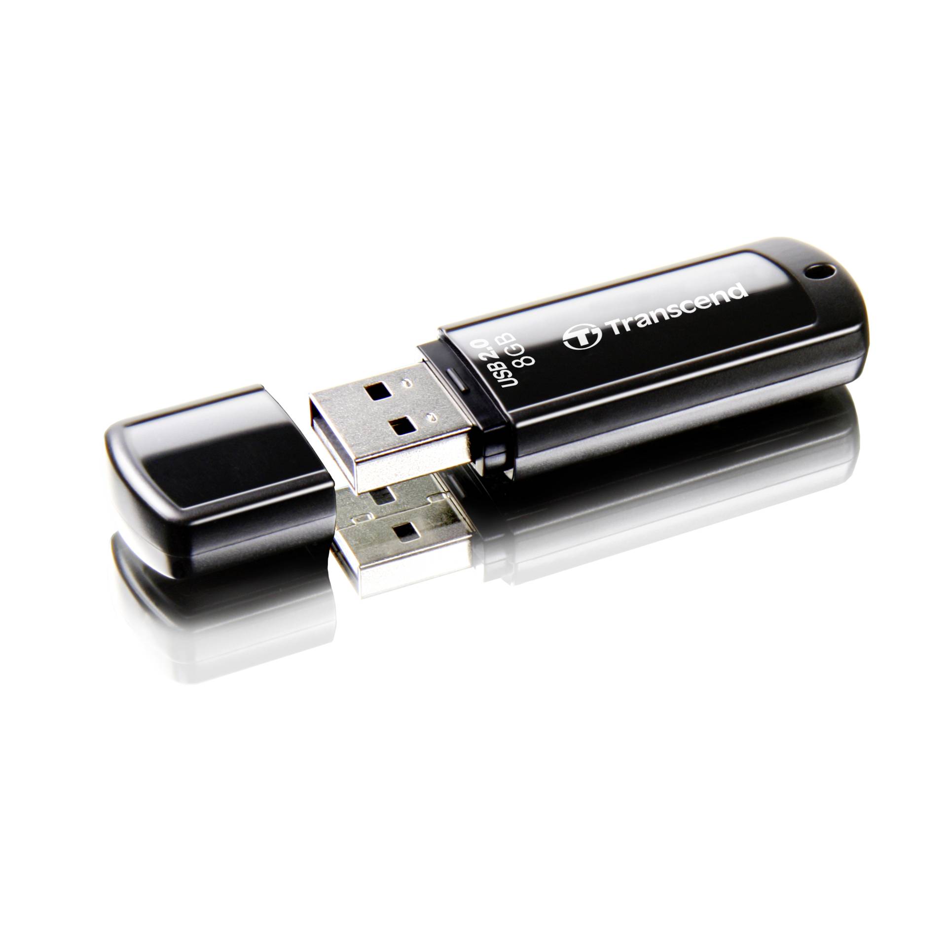 8 GB Transcend JetFlash 350 schwarz USB 2.0 Stick lesen: 15MB/s, schreiben: 7MB/s