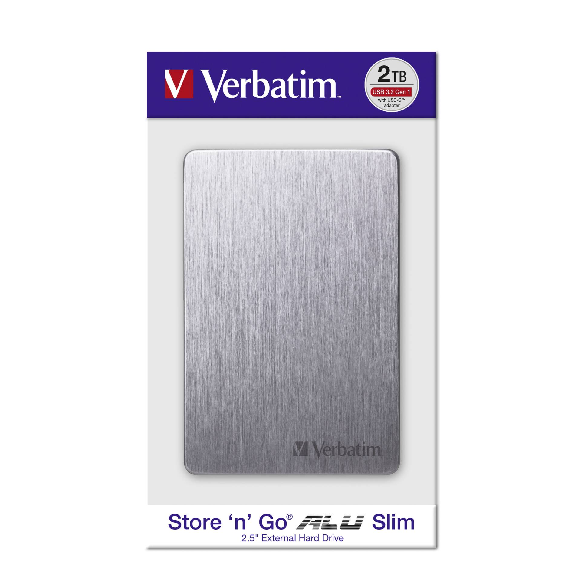 Verbatim Store n Go ALU Slim Portable Festplatte 2 TB Spacegrau