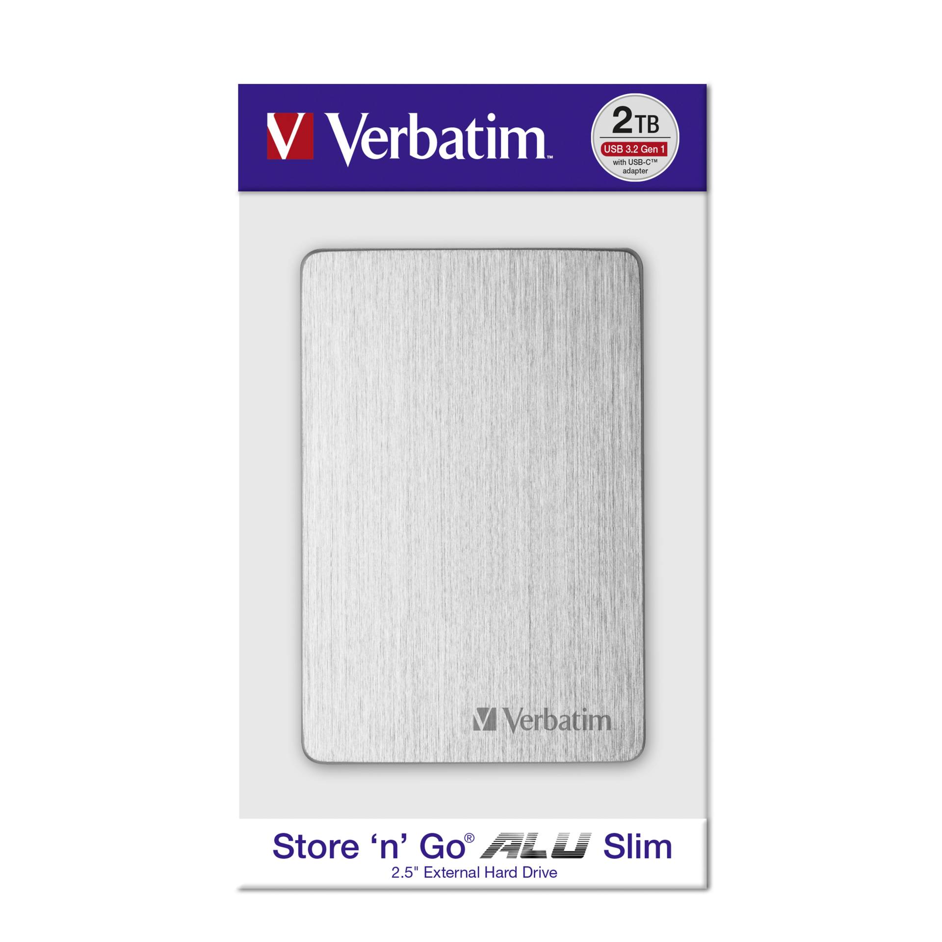 Verbatim Store n Go ALU Slim Portable Festplatte 2 TB Silber