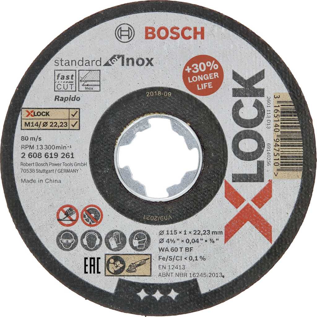 Bosch X-LOCK Trennscheibe 115x1,0 Std f INOX ger.