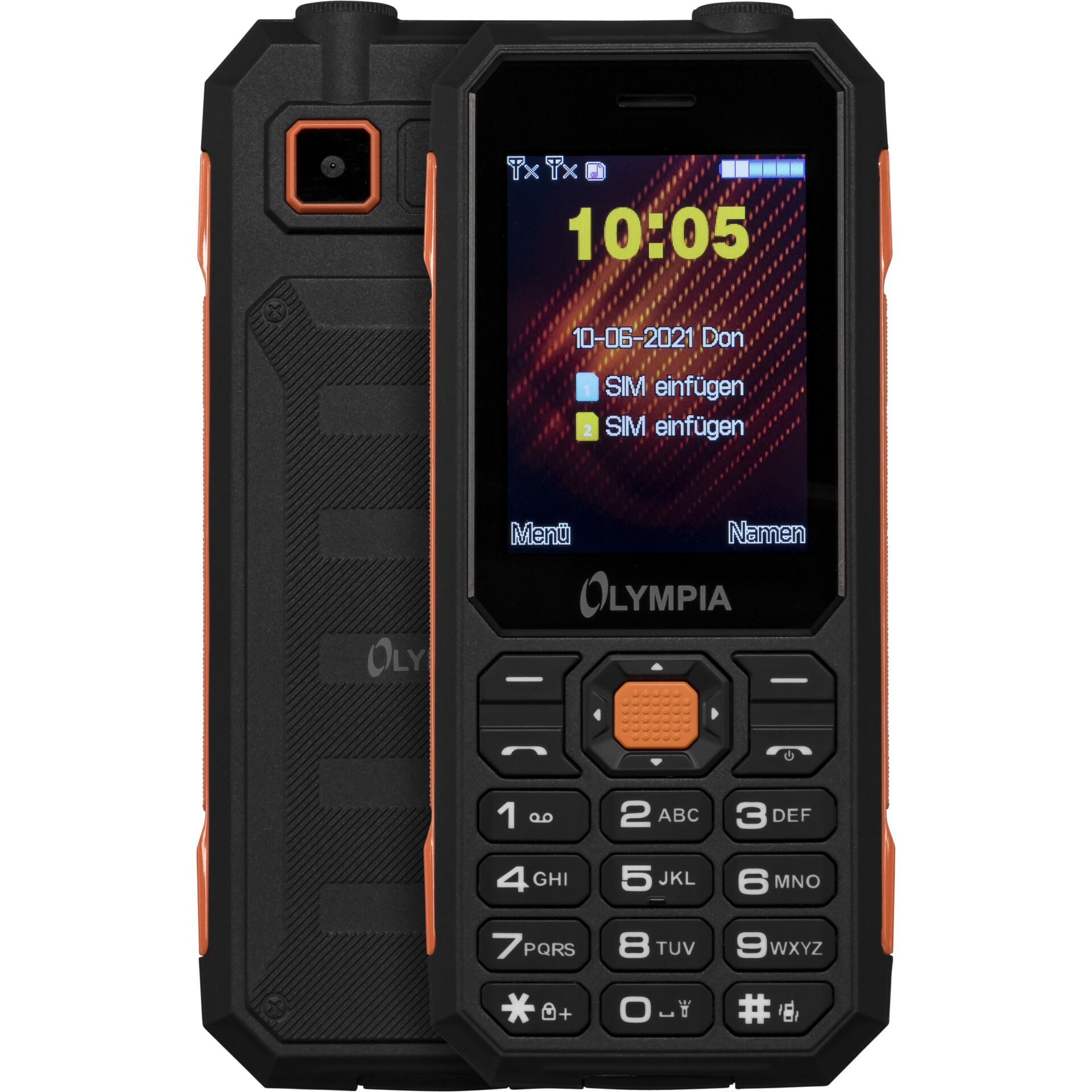 Olympia Active Outdoor 6,1 cm (2.4) 112 g Schwarz, Orange Einsteigertelefon