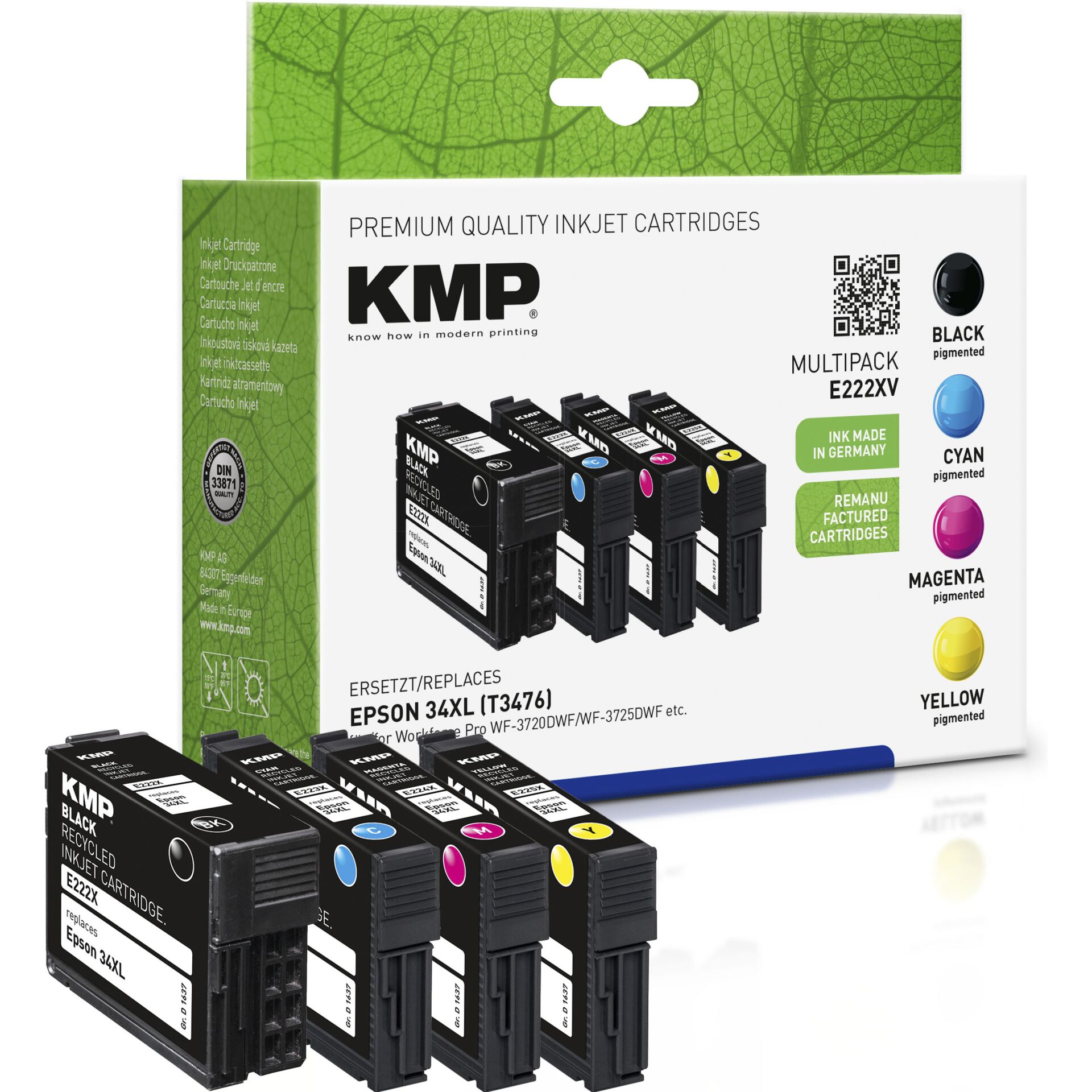 KMP E222XV Druckerpatrone 4 Stück(e) Kompatibel Schwarz, Cyan, Magenta, Gelb