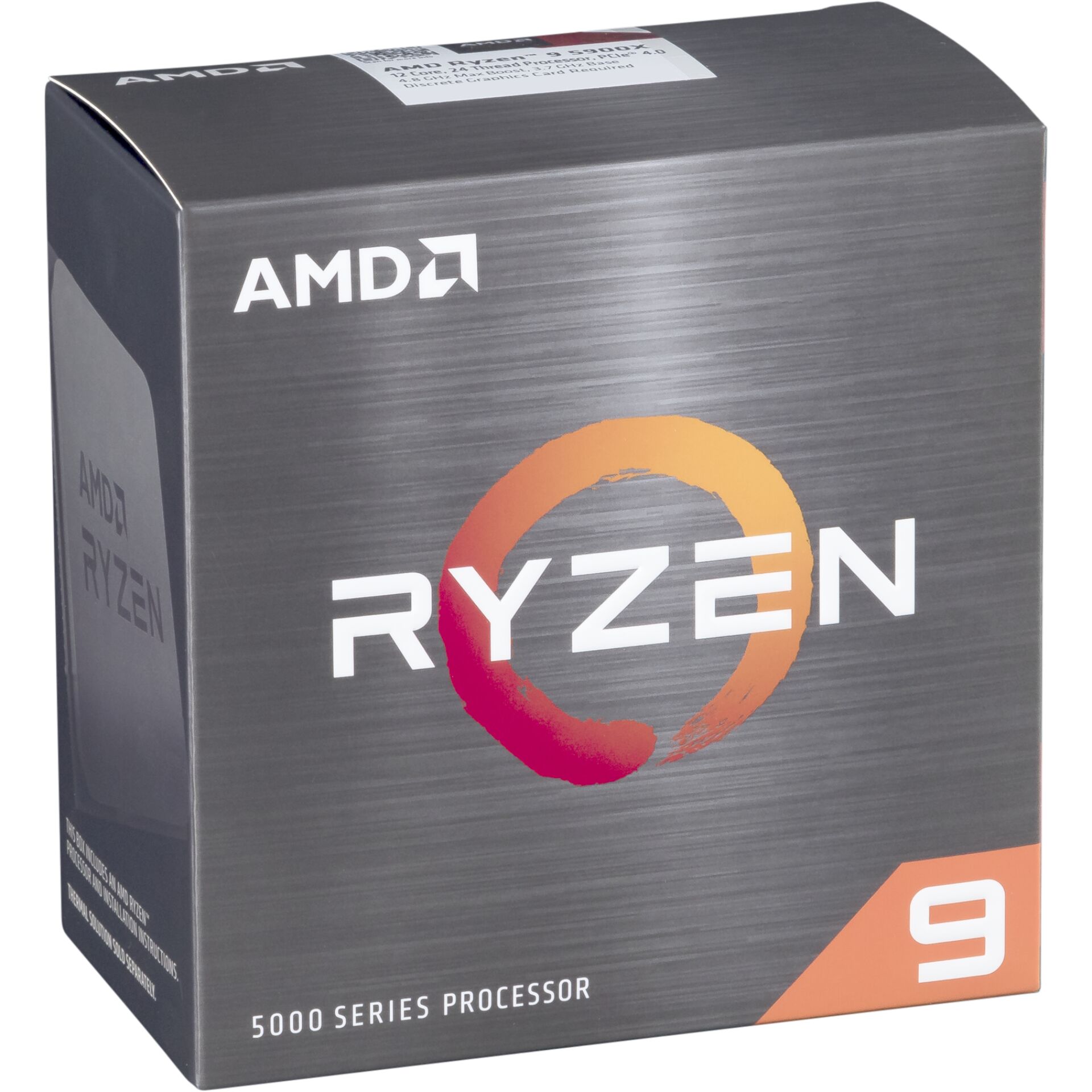 AMD Ryzen 9 5900X, 12C/24T, 3.70-4.80GHz, boxed ohne Kühler, Sockel AM4 (PGA), Vermeer CPU