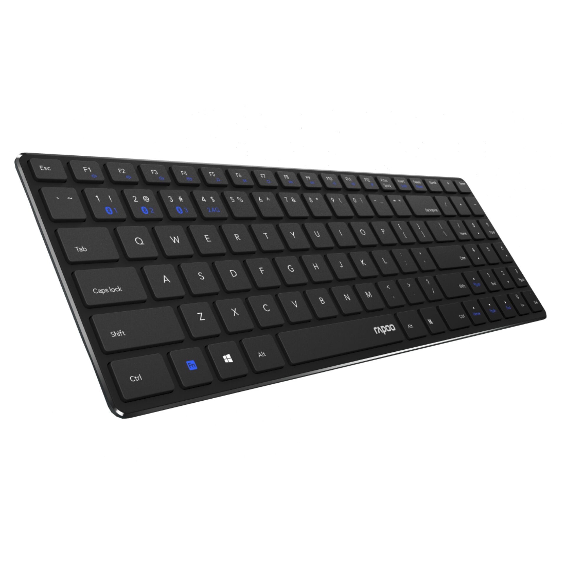 Rapoo Multi-mode Wireless Keyboard E9100M, schwarz, USB/Bluetooth, DE, Tastatur