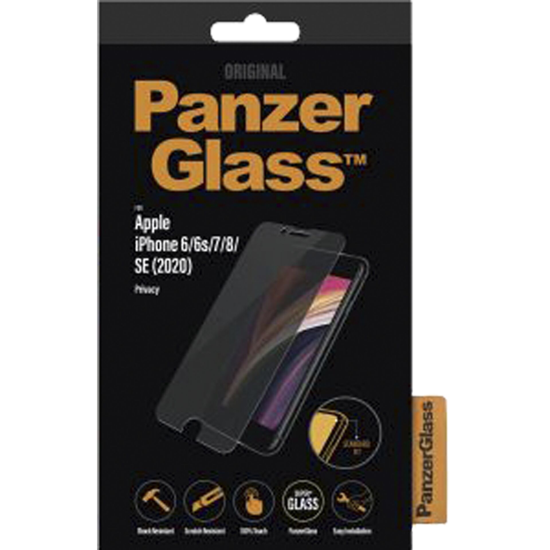 PanzerGlass  Privacy Displayschutzglas Apple SE (2020/2022)  8  7  6  6s  Standard Fit