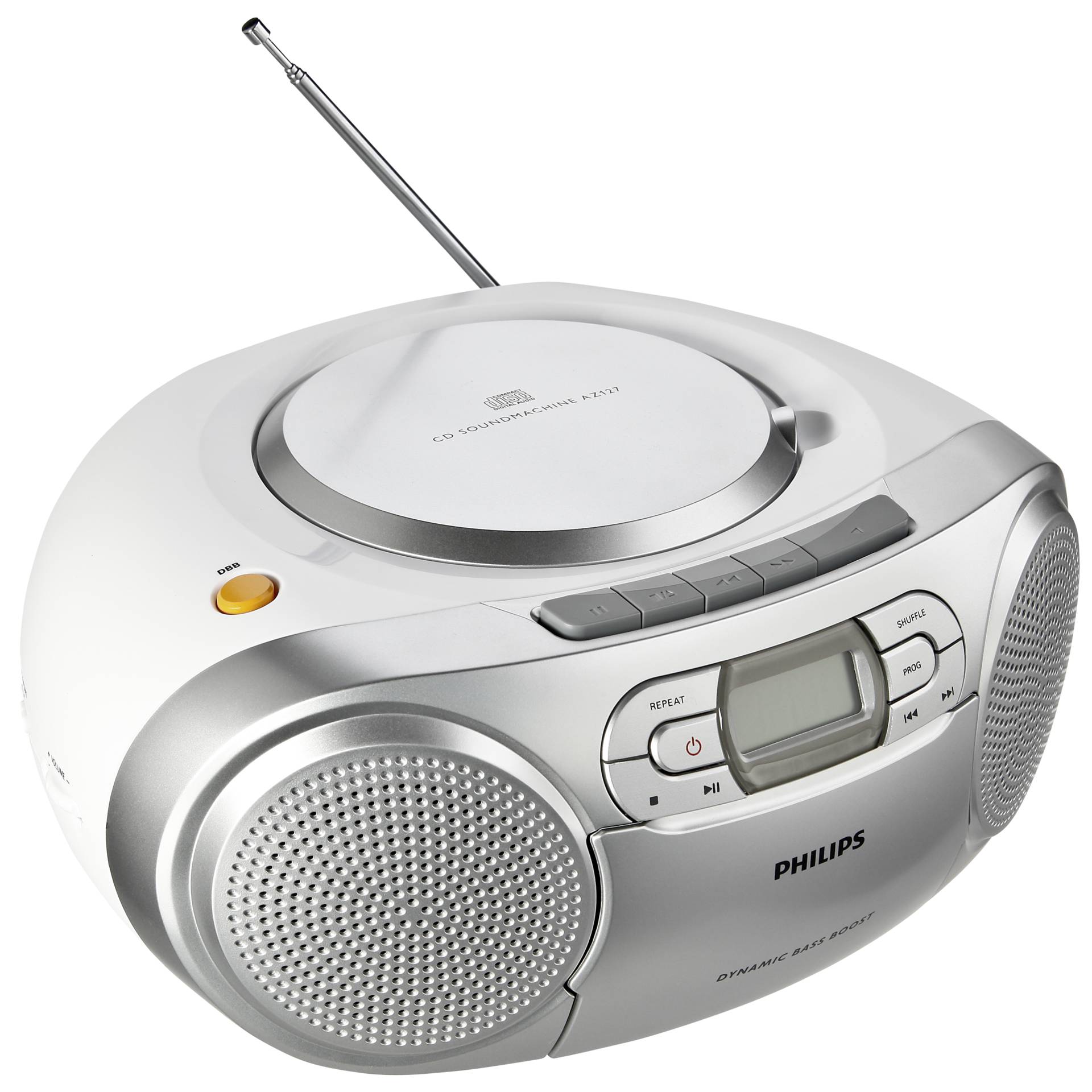 Philips AZ127 Radio mit CD-Player, CD-Audio, CD-R/RW, Kassette, UKW, 2x 1W RMS