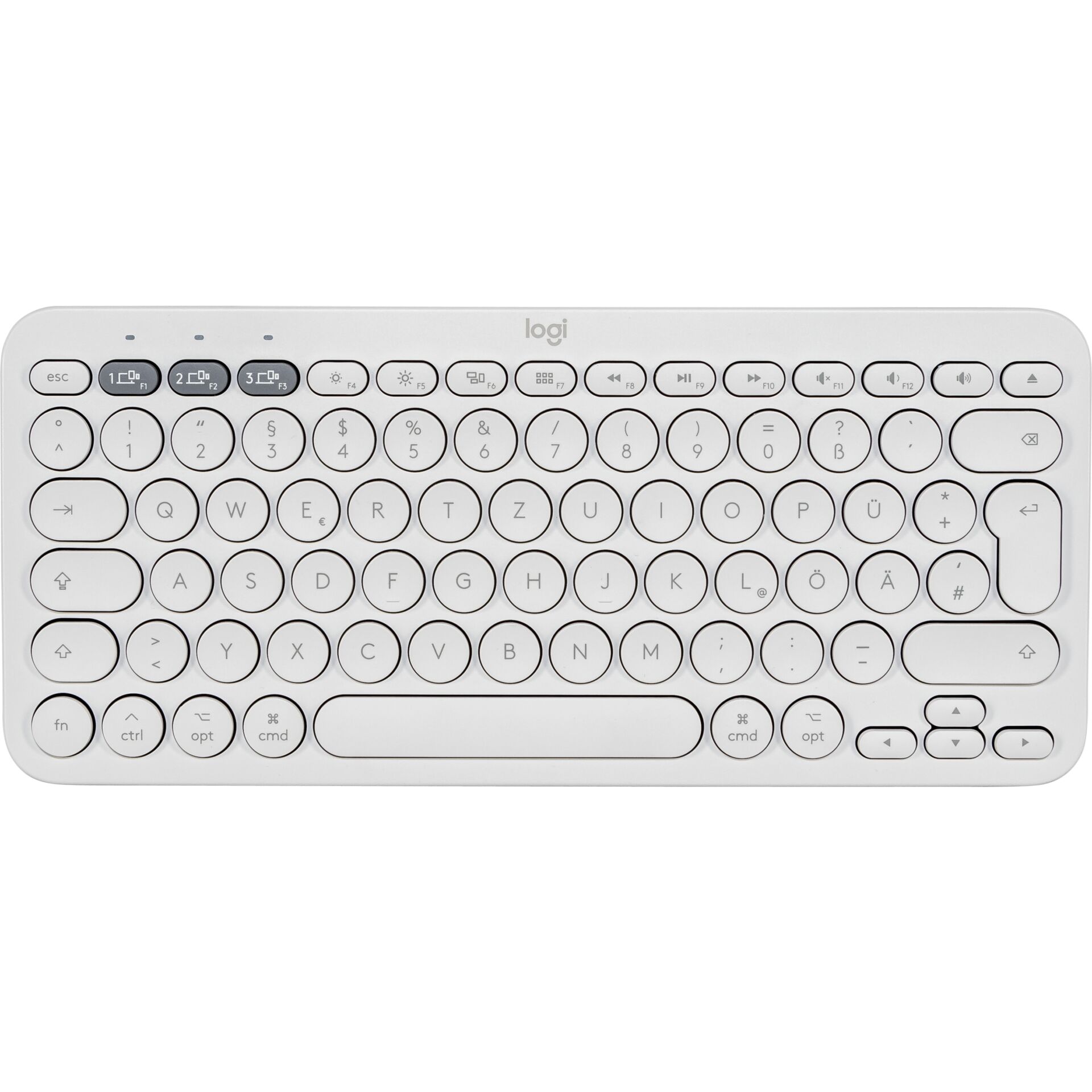 Logitech K380 for Mac Multi-Device Bluetooth Keyboard Tastatur QWERTZ Deutsch Weiß