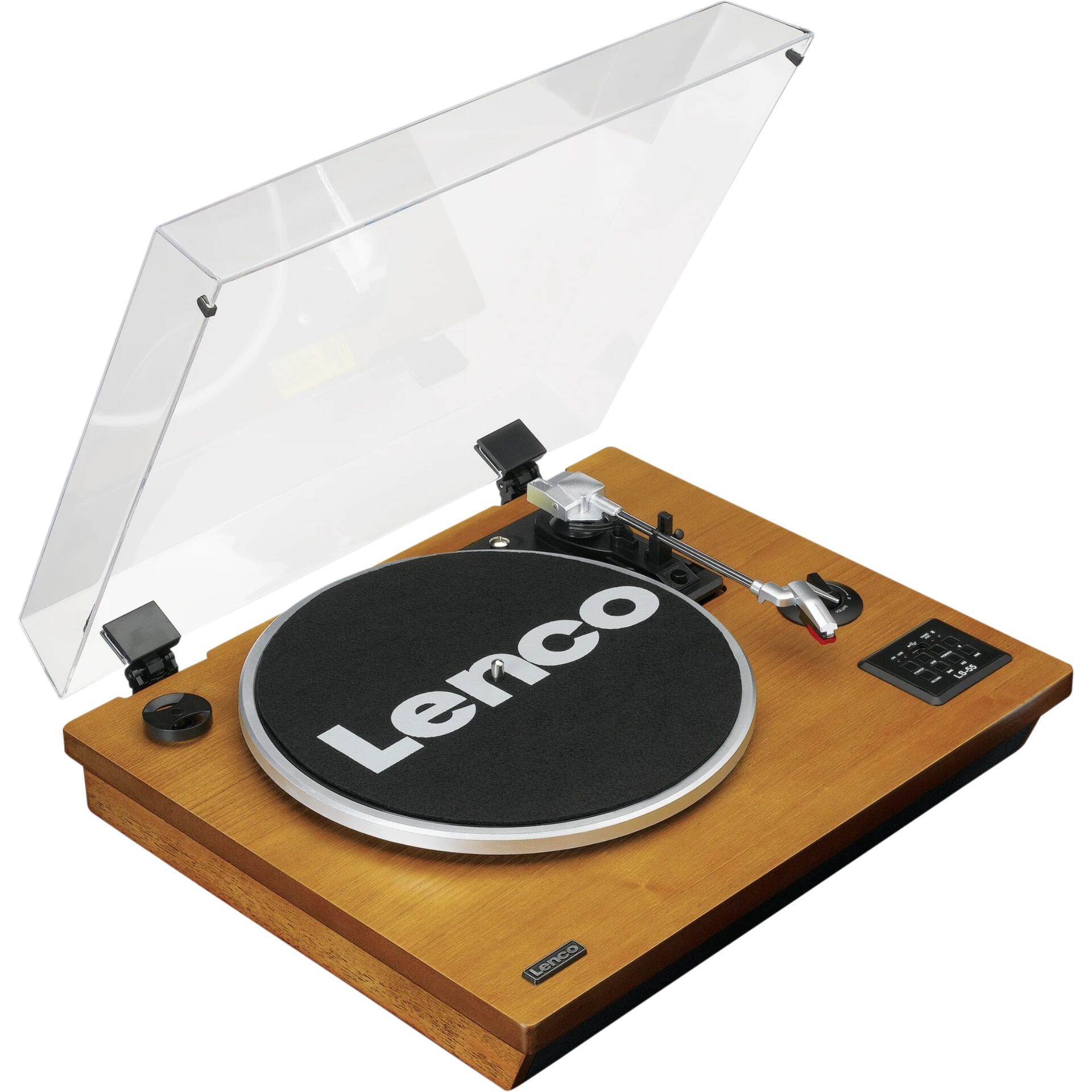 Lenco LS-55WA Plattenspieler Audio-Plattenspieler mit Riemenantrieb Holz Halbautomatisch