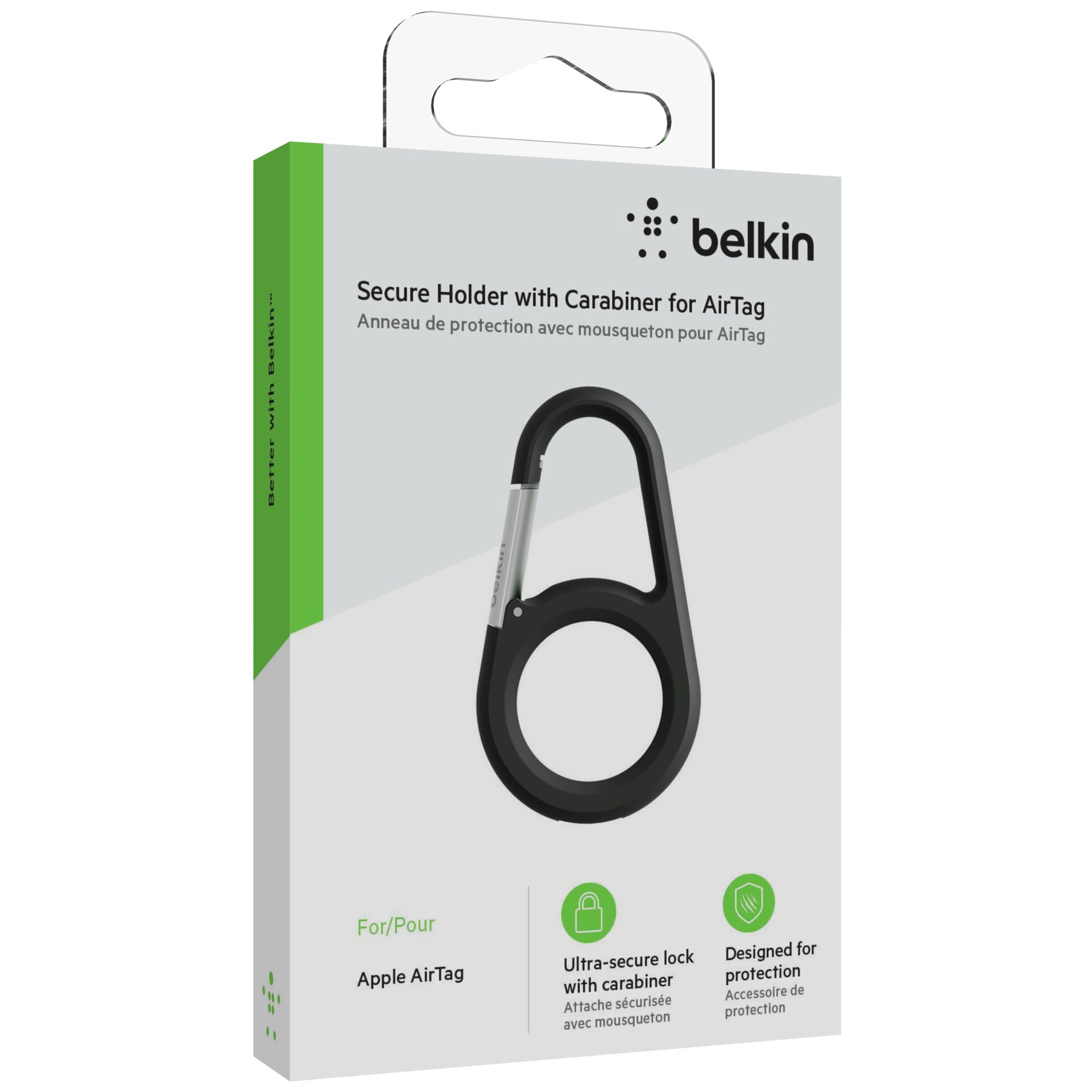 Belkin Secure Holder Karabiner Apple AirTag, schwarz MSC008btBK