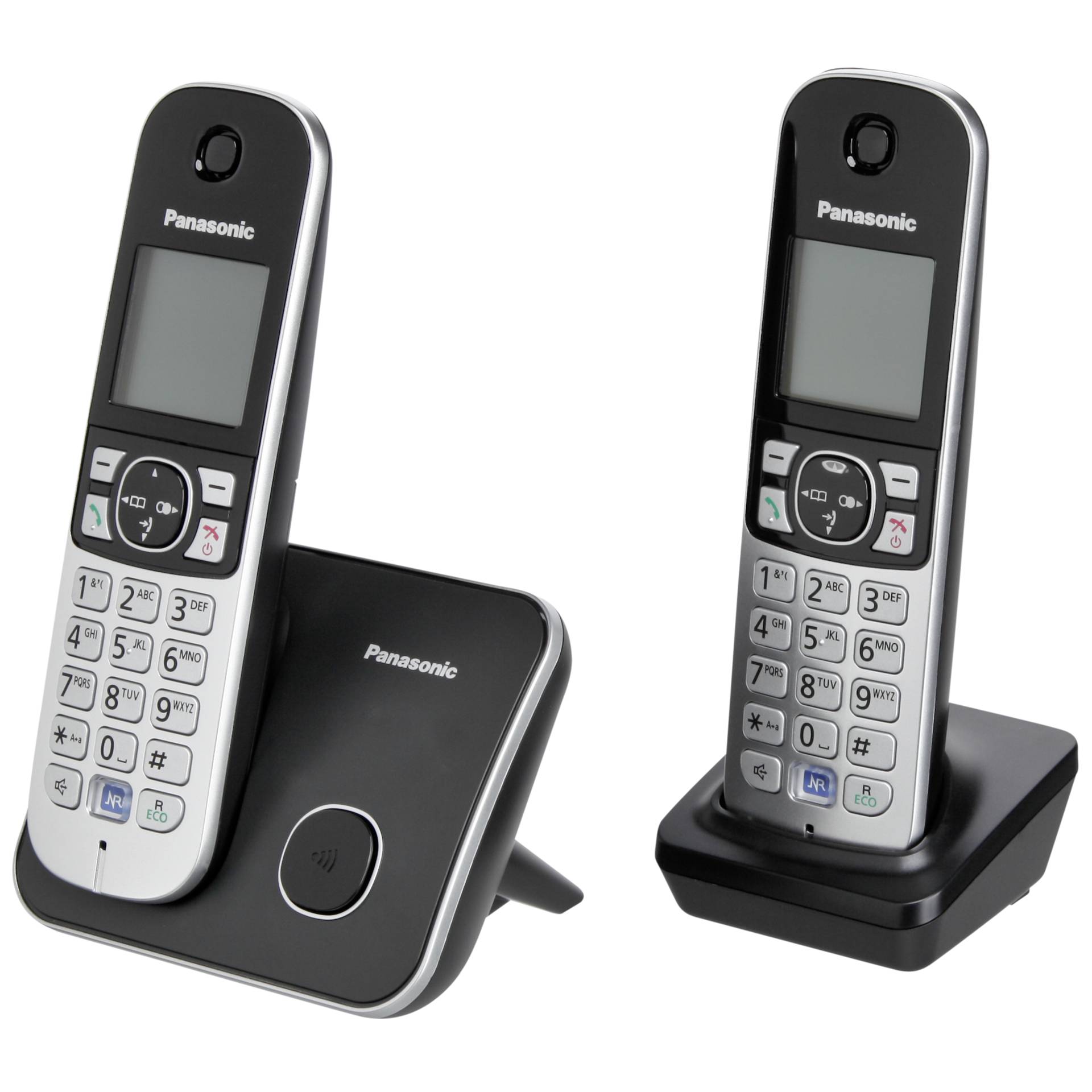 Panasonic KX-TG6812 schwarz, Schnurlostelefon strahlungsreduziert, zusätzliches Mobilteil