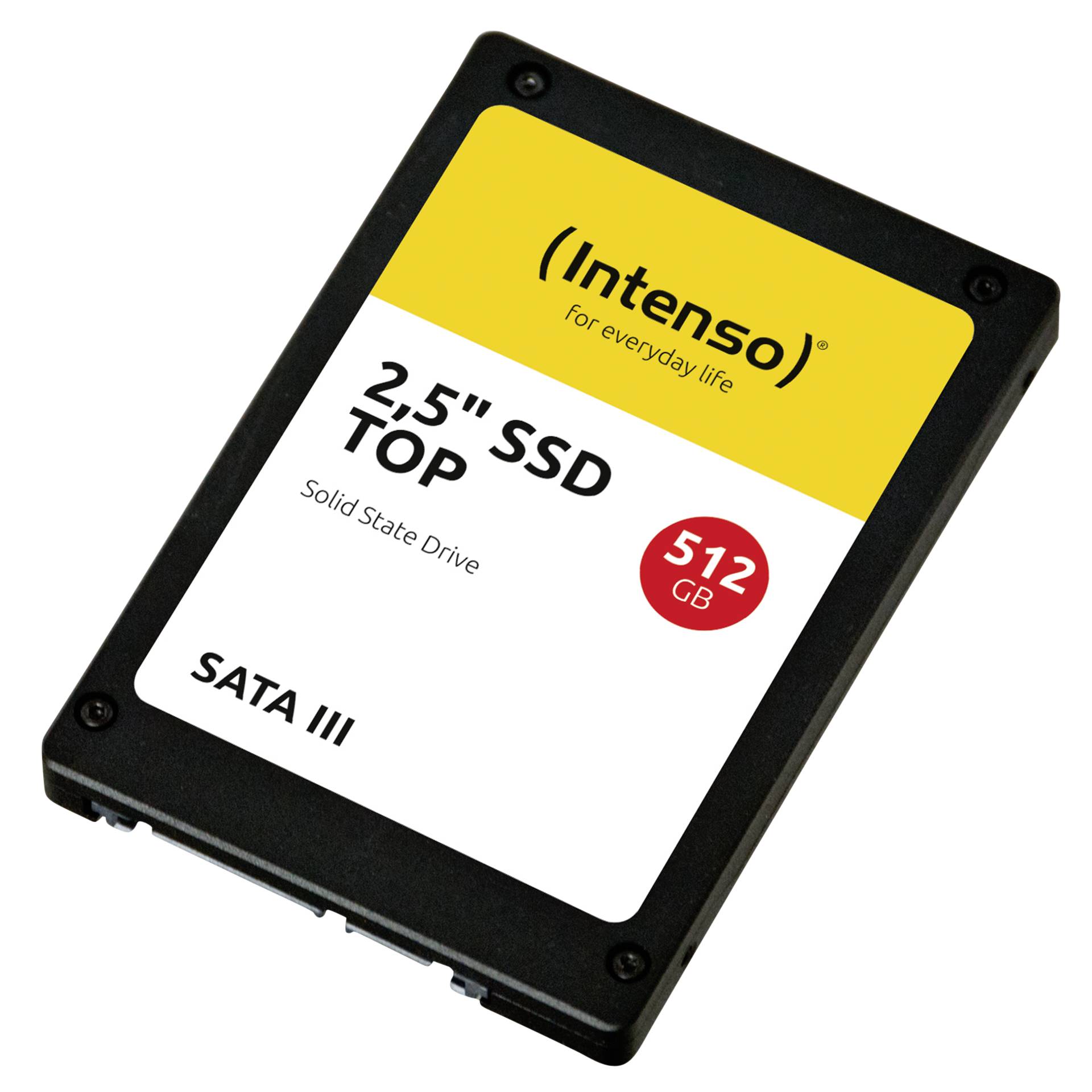 512 GB SSD Intenso Top III SATA 6Gb/s 2.5 Zoll lesen: 520MB/s, schreiben: 500MB/s