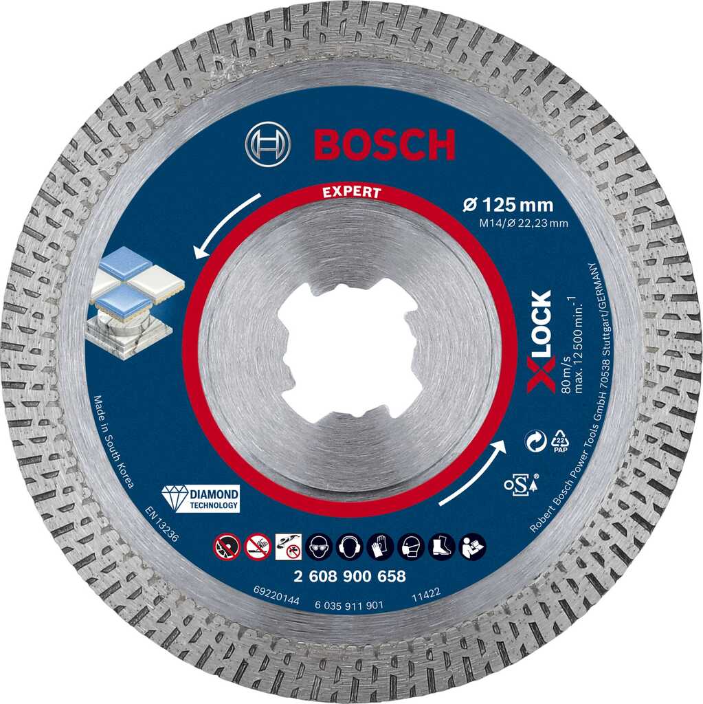 Bosch EXPERT X-LOCK Trennscheibe Hard Ceramic Diamant 125x22.23x1