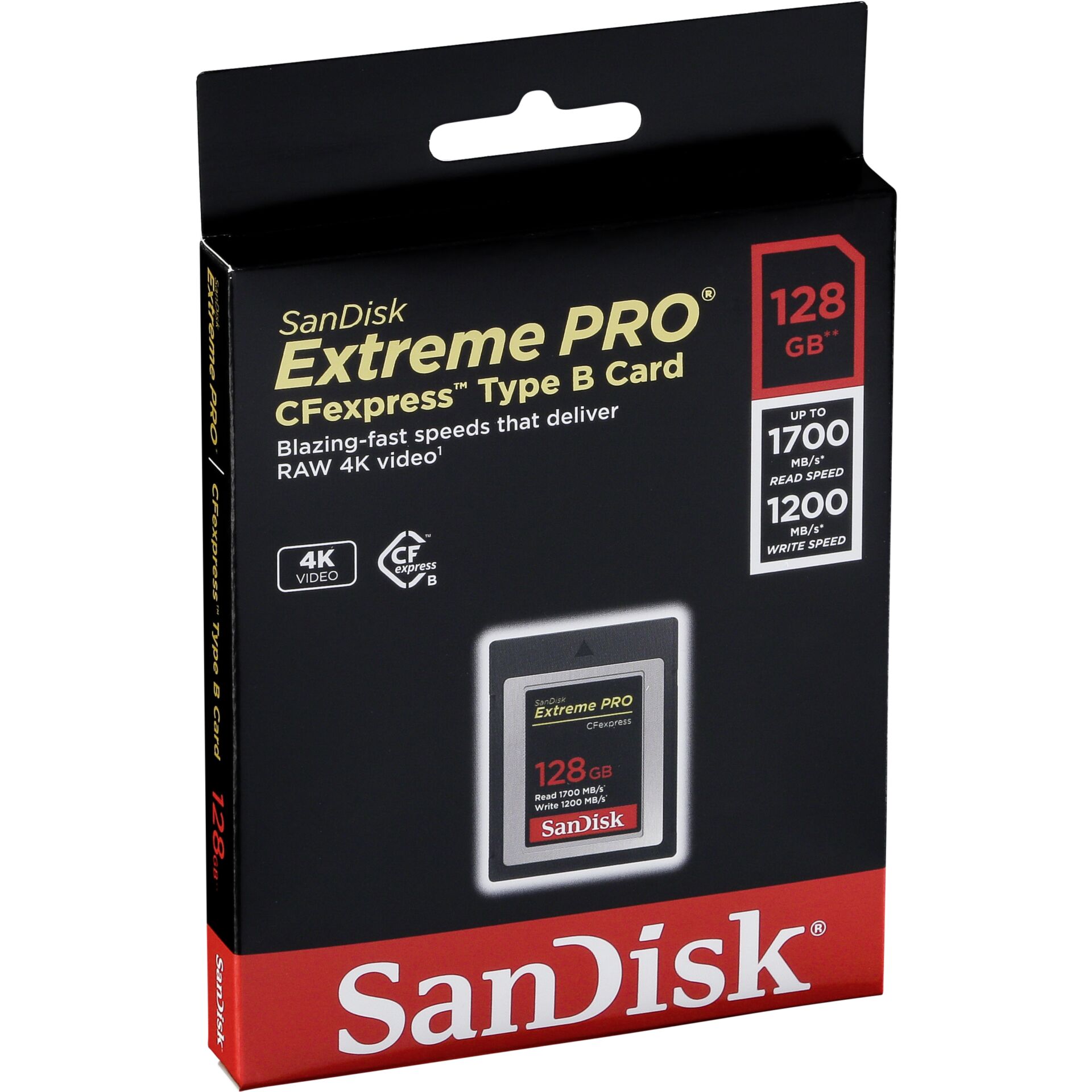 128 GB SanDisk Extreme PRO R1700/W1200 CFexpress Type B Speicherkarte, lesen: 1700MB/s, schreiben: 1200MB/s