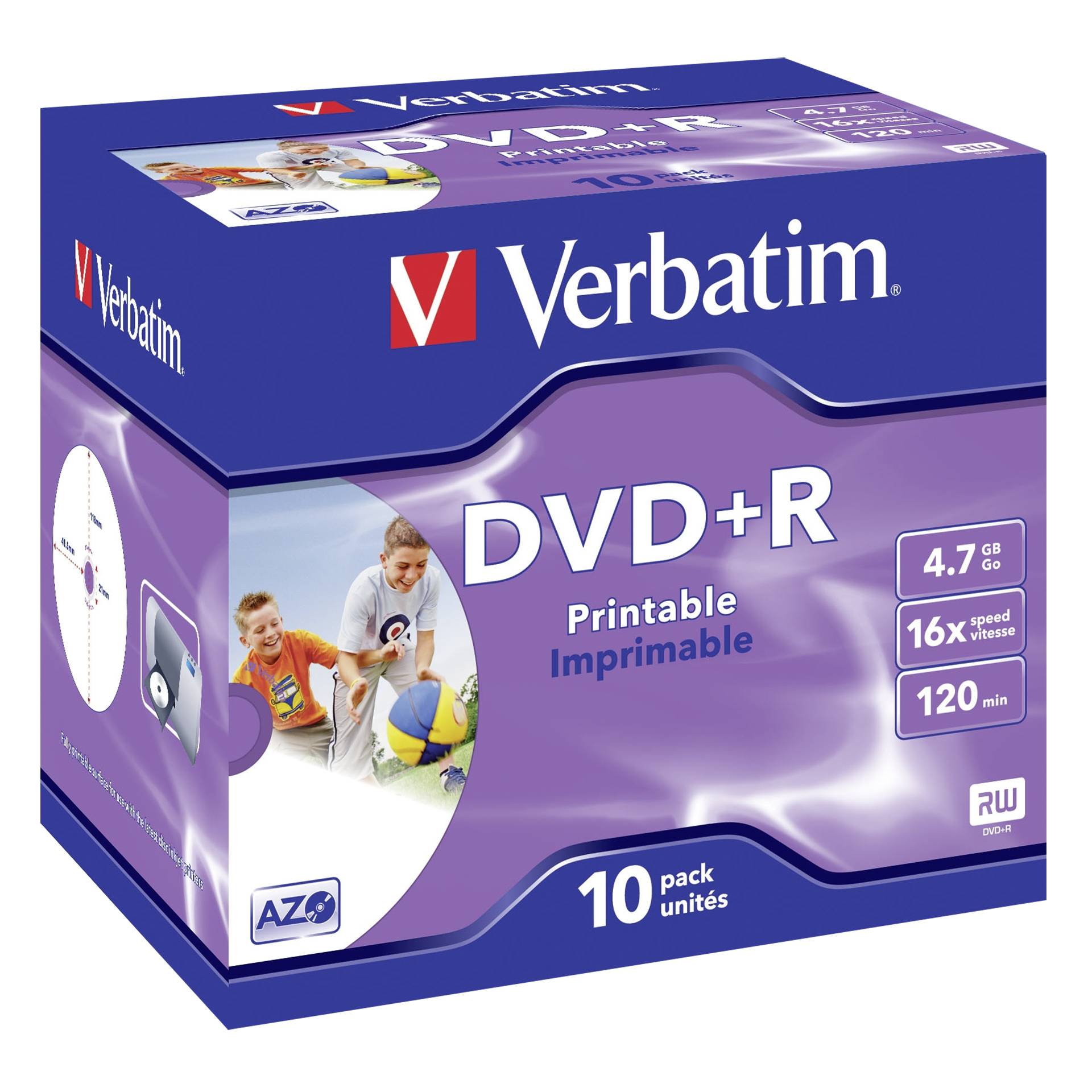 VERBATIM DVD+R 16x 10er PS Pack DVD-Rohlinge 