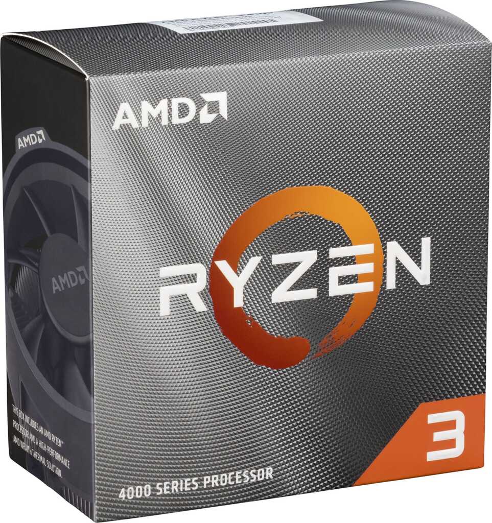 AMD Ryzen 3 4100, 4C/8T, 3.80-4.00GHz, boxed, Sockel AMD AM4 (PGA1331), Renoir-X CPU
