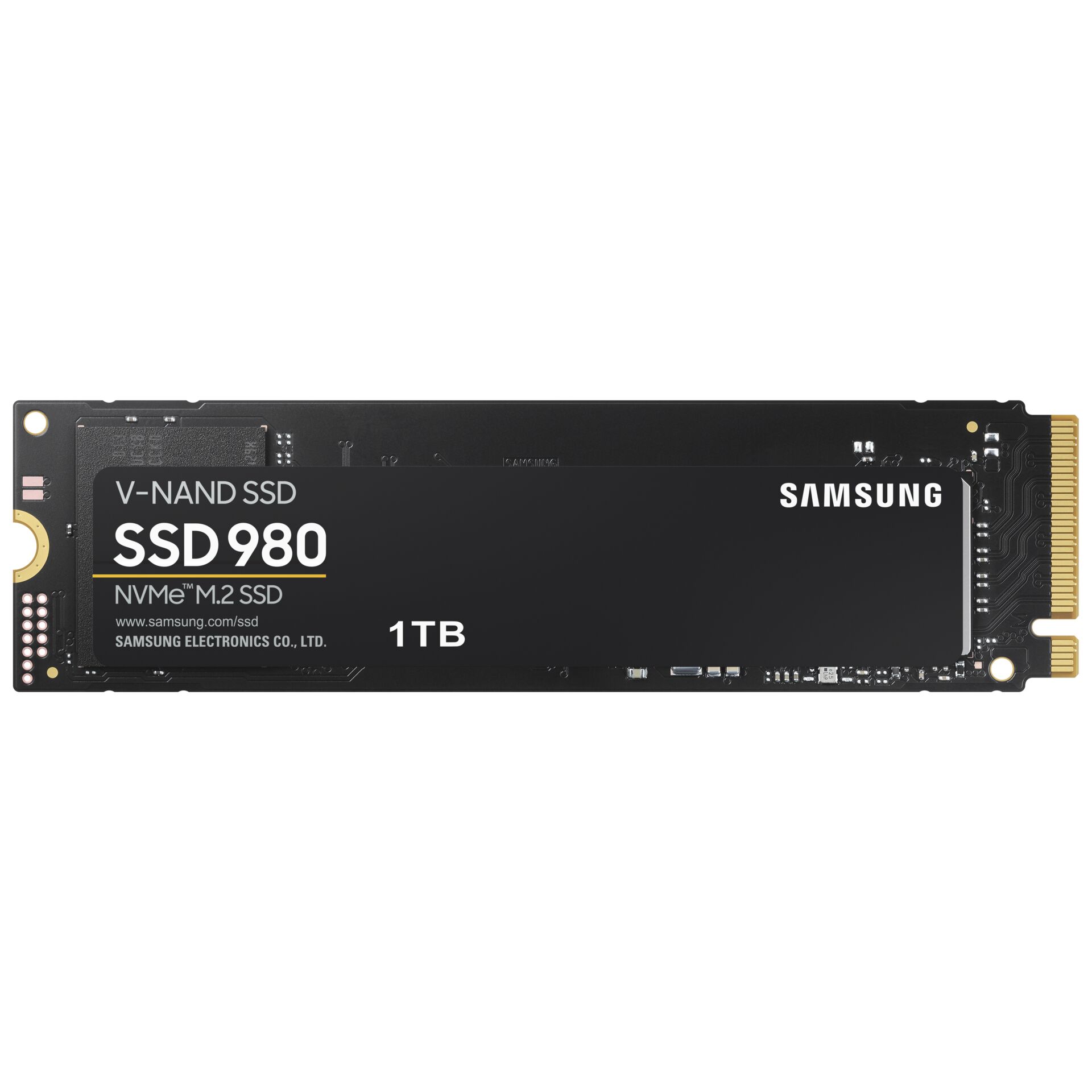 1.0 TB SSD Samsung 980, M.2/M-Key (PCIe 3.0 x4), lesen: 3500MB/s, schreiben: 3000MB/s SLC-Cached, TBW: 600TB