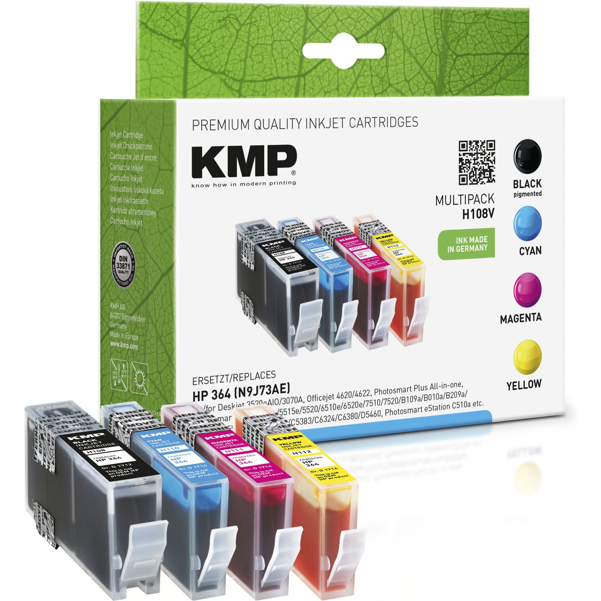 KMP Kompatible Tintenpatrone zu HP Nr 364 Multipack 