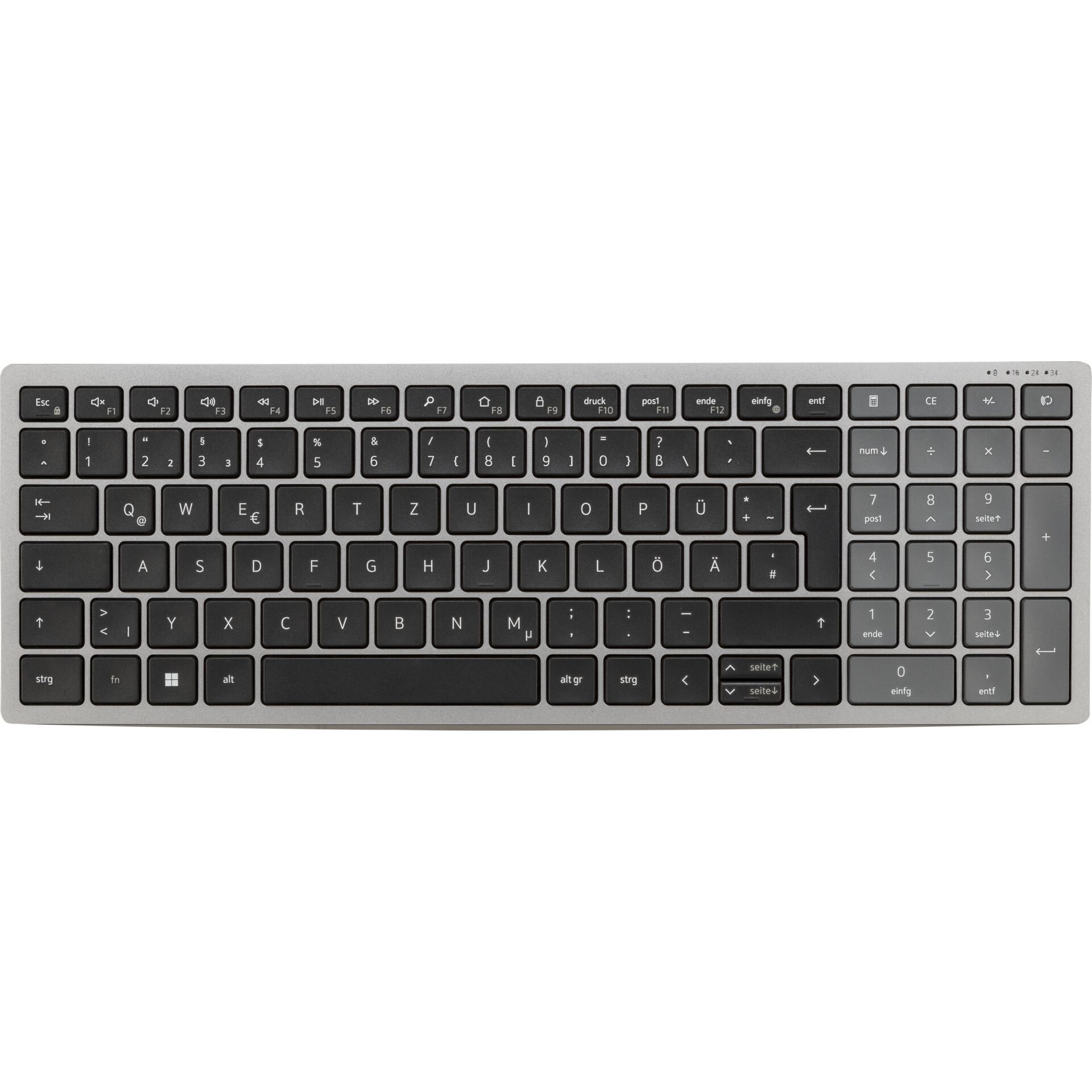 Dell KB740 Compact Multi-Device Wireless Keyboard Titan Gray, grau/schwarz, USB/Bluetooth, DE