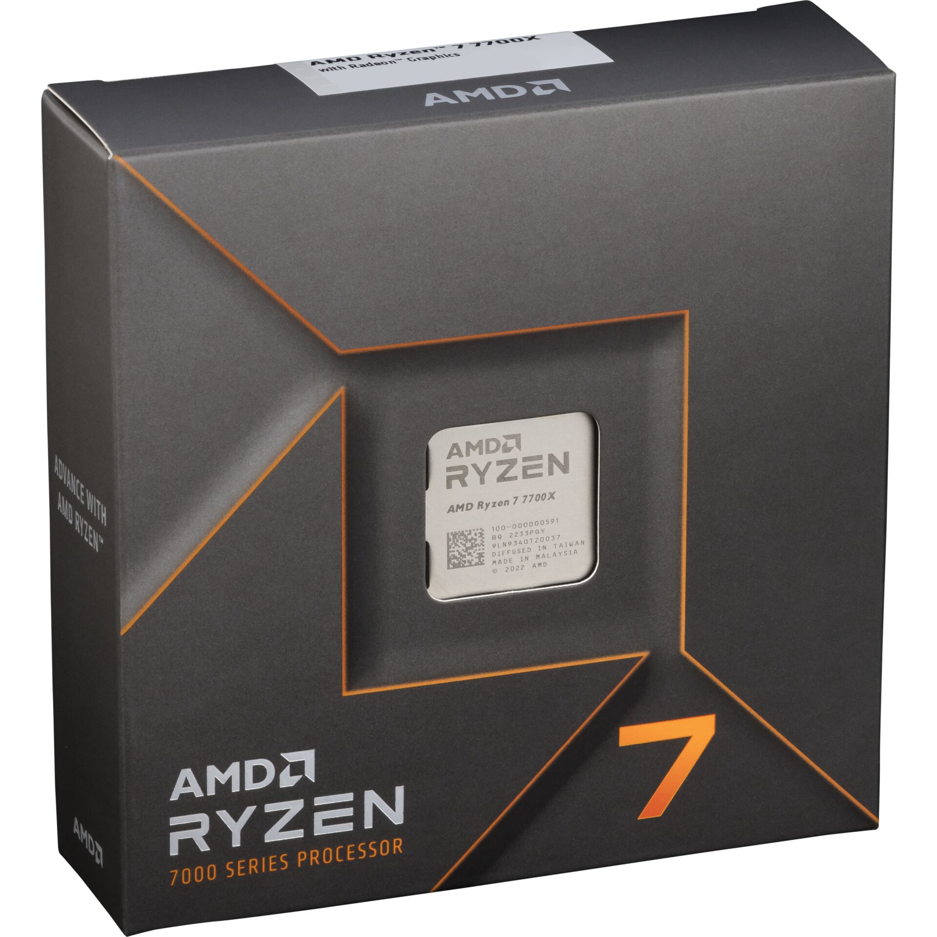 AMD Ryzen 7 7700X, 8C/16T, 4.50-5.40GHz, boxed ohne Kühler, Sockel AMD AM5 (LGA1718), Raphael CPU