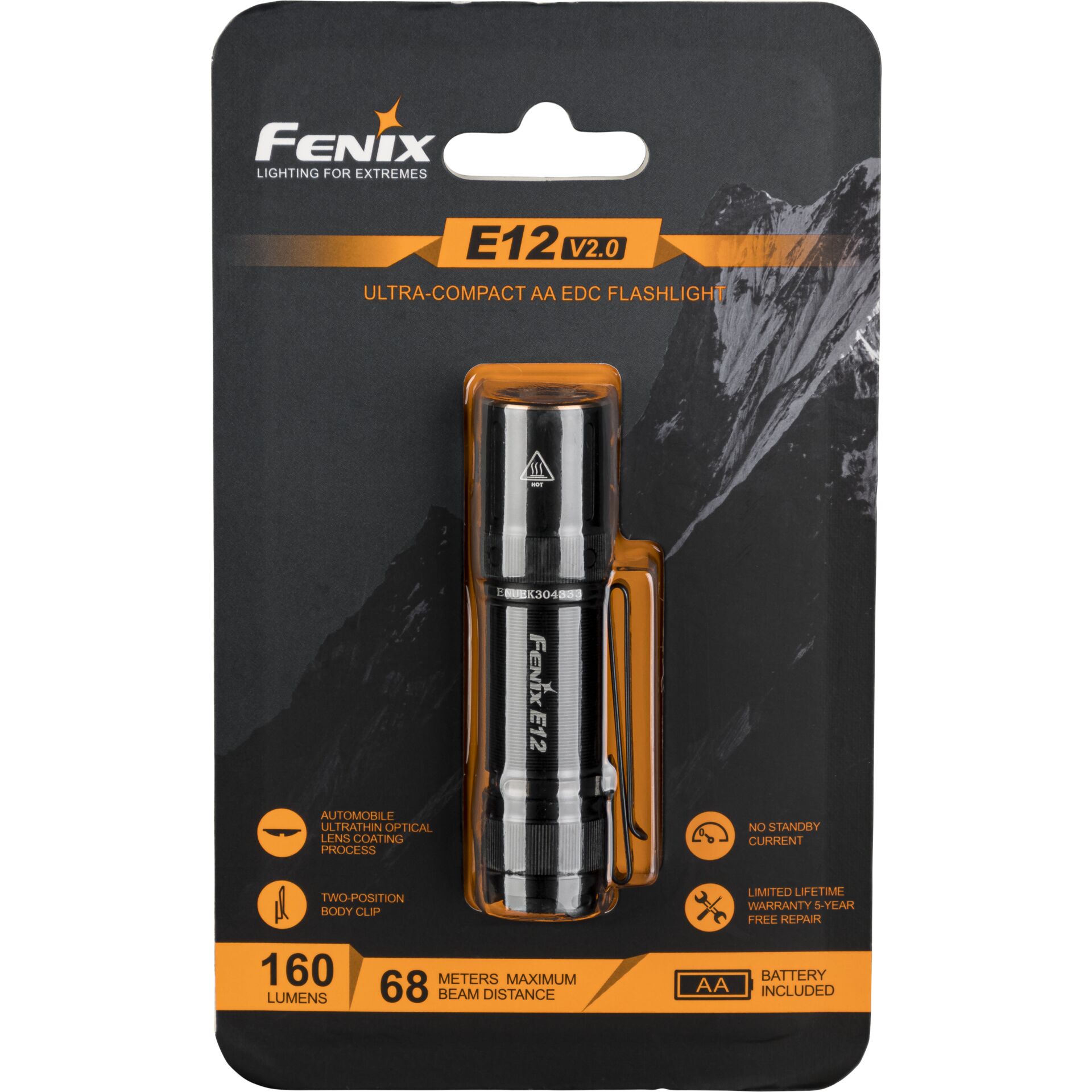 Fenix E12 V2.0 Taschenlampe Schwarz LED