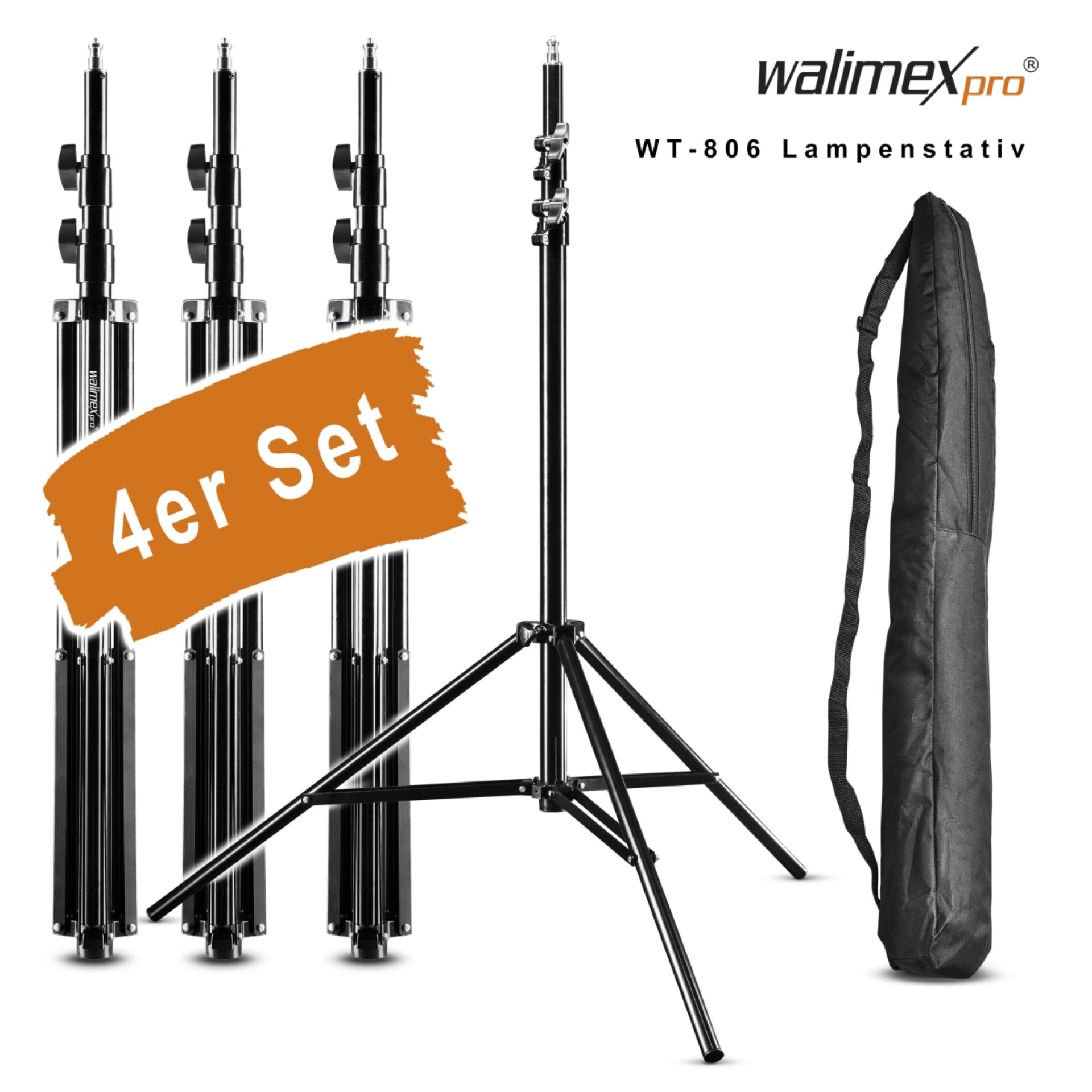 walimex WT-806 Lampenstativ 256cm                    4er Set
