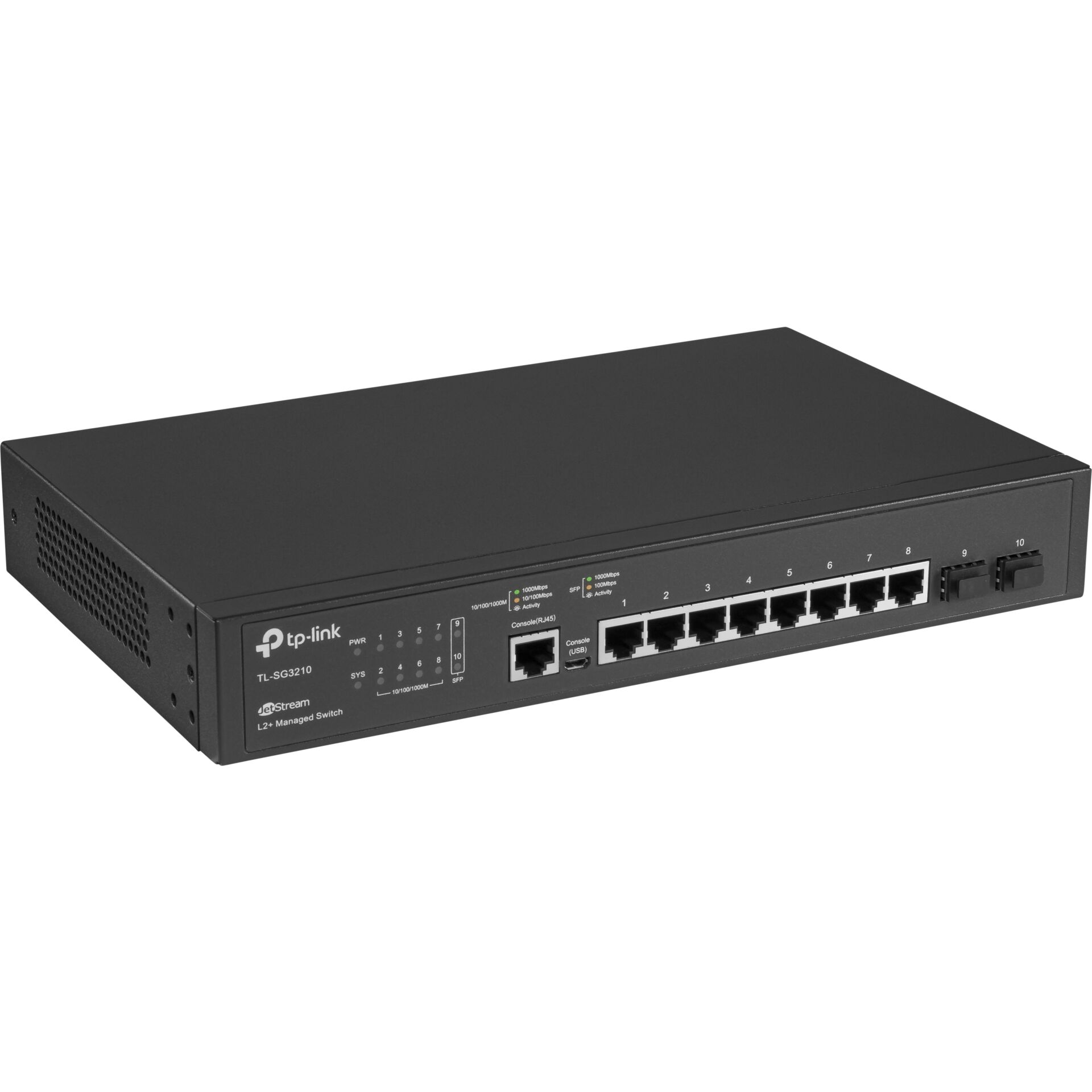 TP-Link SG3210 JetStream Desktop Gigabit Managed Switch, 8x RJ-45, 2x SFP, Backplane: 20Gb/s