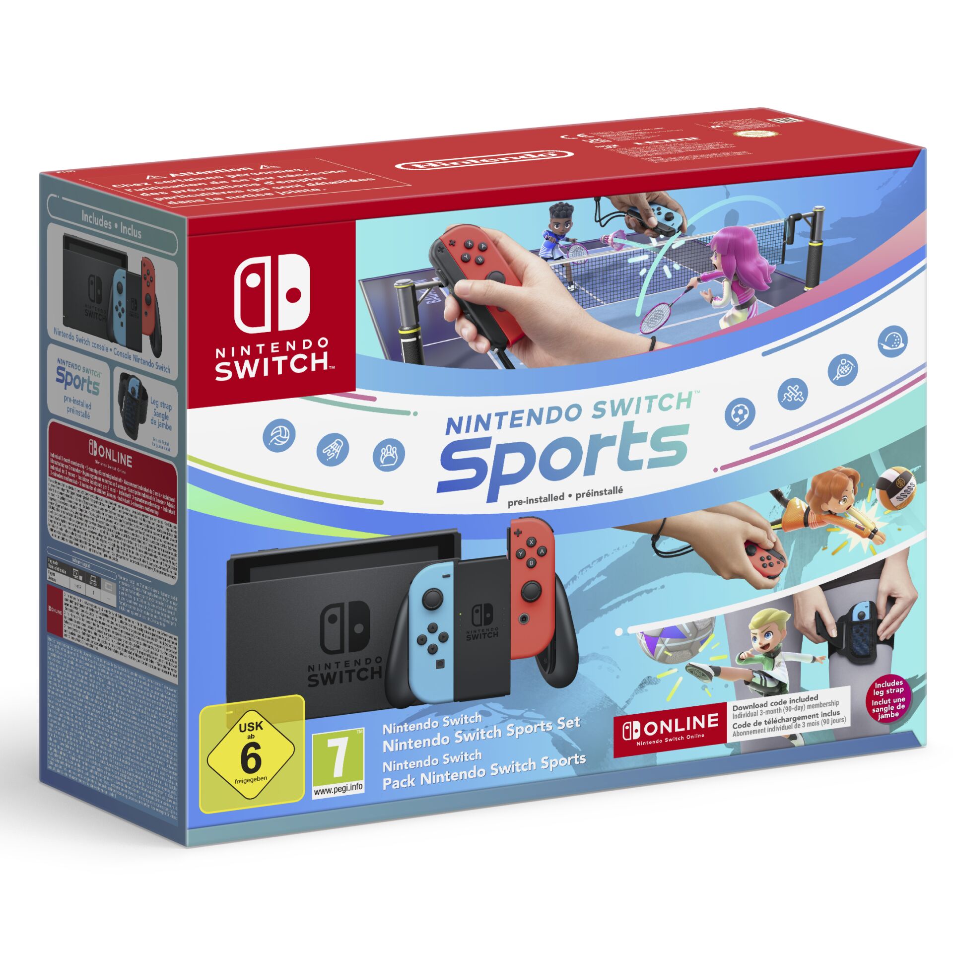 Nintendo Switch Sports Set portable game console 15.8 cm (6.2) 32 GB Touchscreen Wi-Fi Blue, Grey, Red