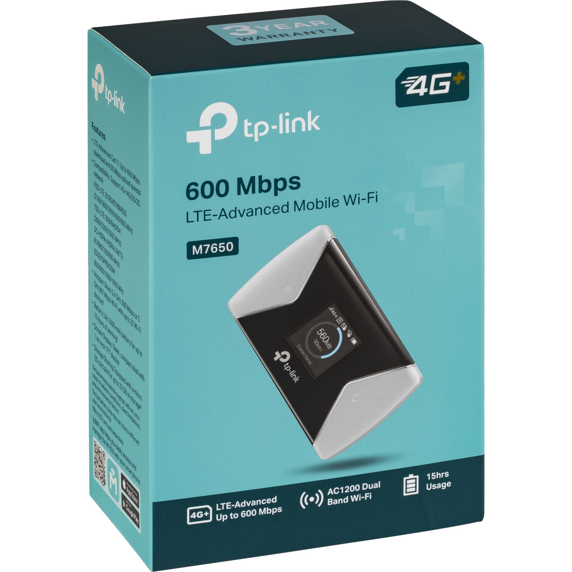 TP-Link M7650 Mobiler 600 Mbit/s-LTE-WLAN-Router