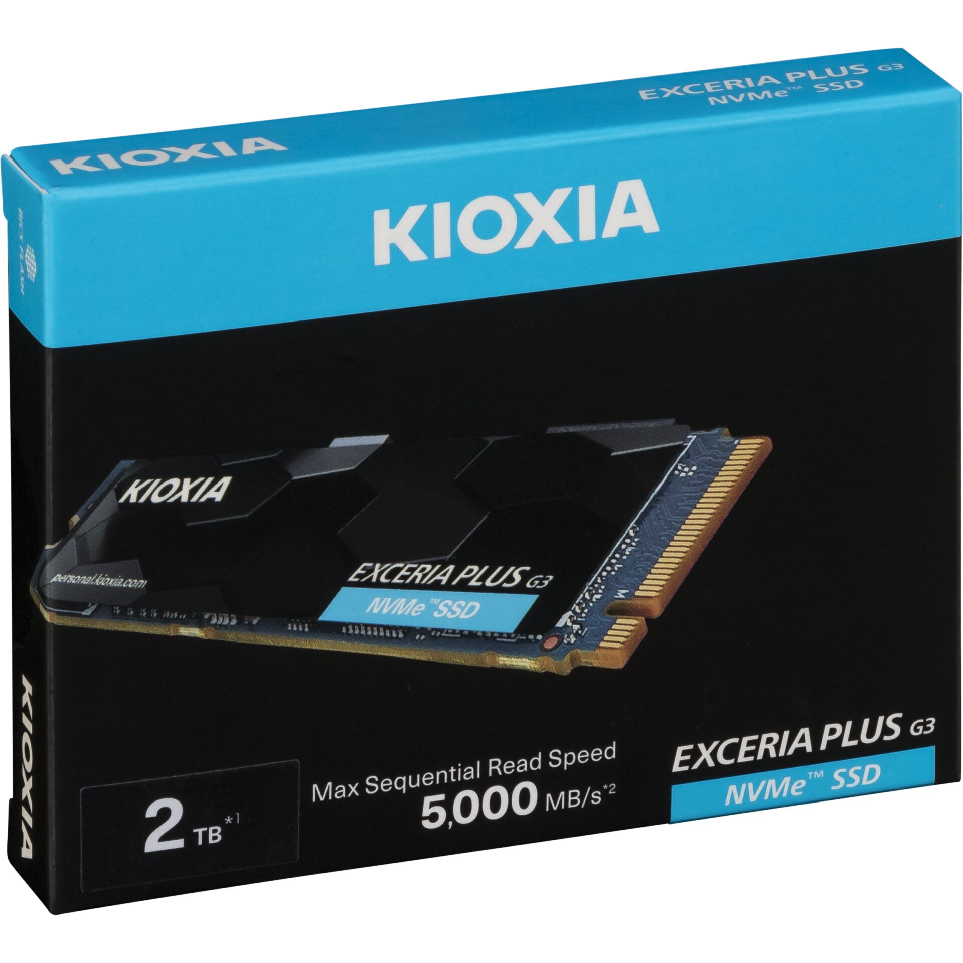 2.0 TB SSD KIOXIA EXCERIA PLUS G3 SSD, M.2/M-Key (PCIe 4.0 x4), lesen: 5000MB/s, schreiben: 3900MB/s SLC-Cached, TB