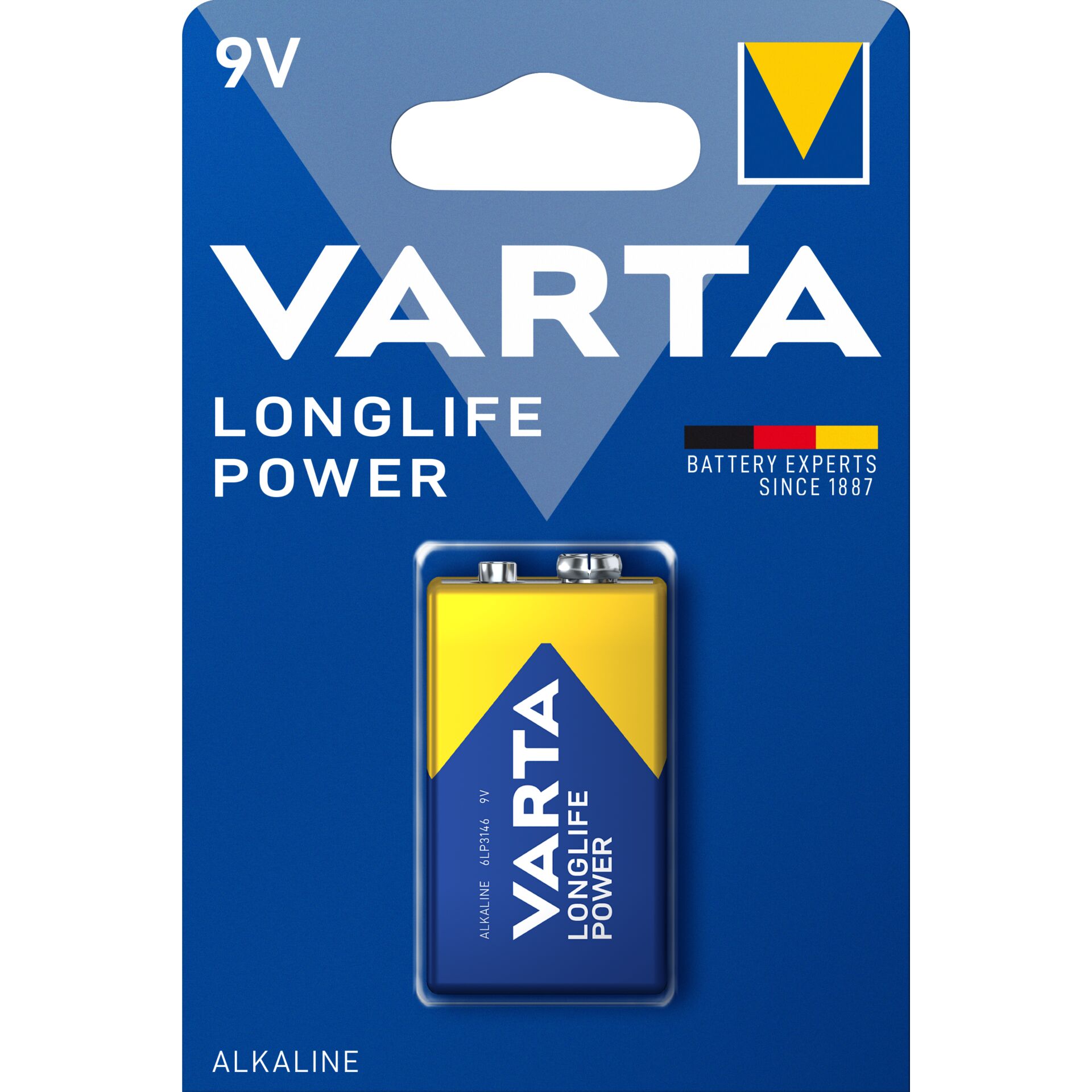 1er-Pack Varta High Energy 9V Block Einwegbatterie Alkali-Mangan